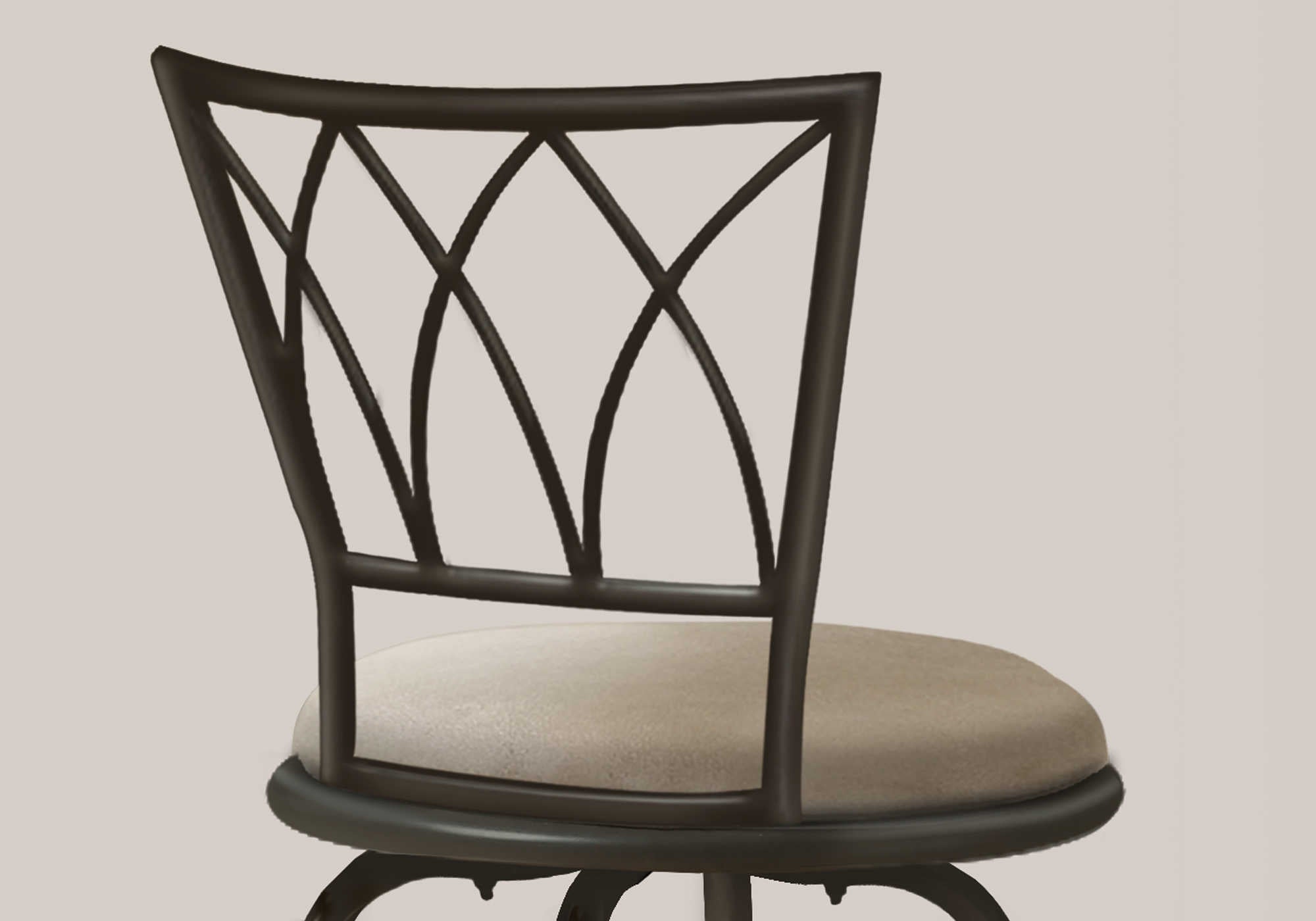 TABOURET DE BAR - 2 PIÈCES / 43"H / PIVOTANT / MÉTAL CAFÉ FONCÉ