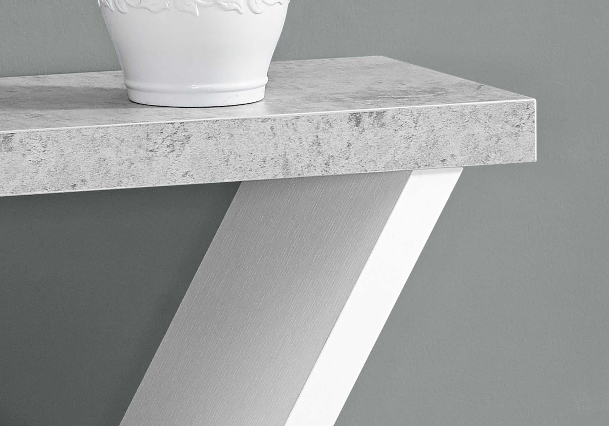 TABLE D'APPOINT - 91 cm (36 po) / BLANC / CONSOLE D'ENTRÉE ASPECT CIMENT