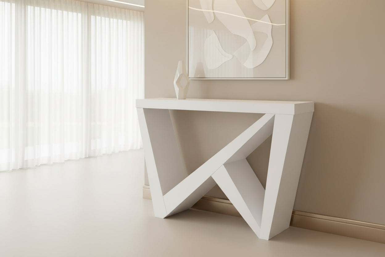 TABLE D'APPOINT - 48"L / CONSOLE D'ENTRÉE BLANCHE