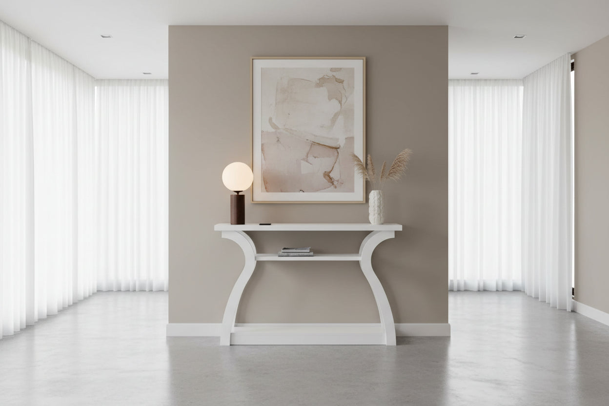 TABLE D'APPOINT - 47"L / CONSOLE D'ENTRÉE BLANCHE