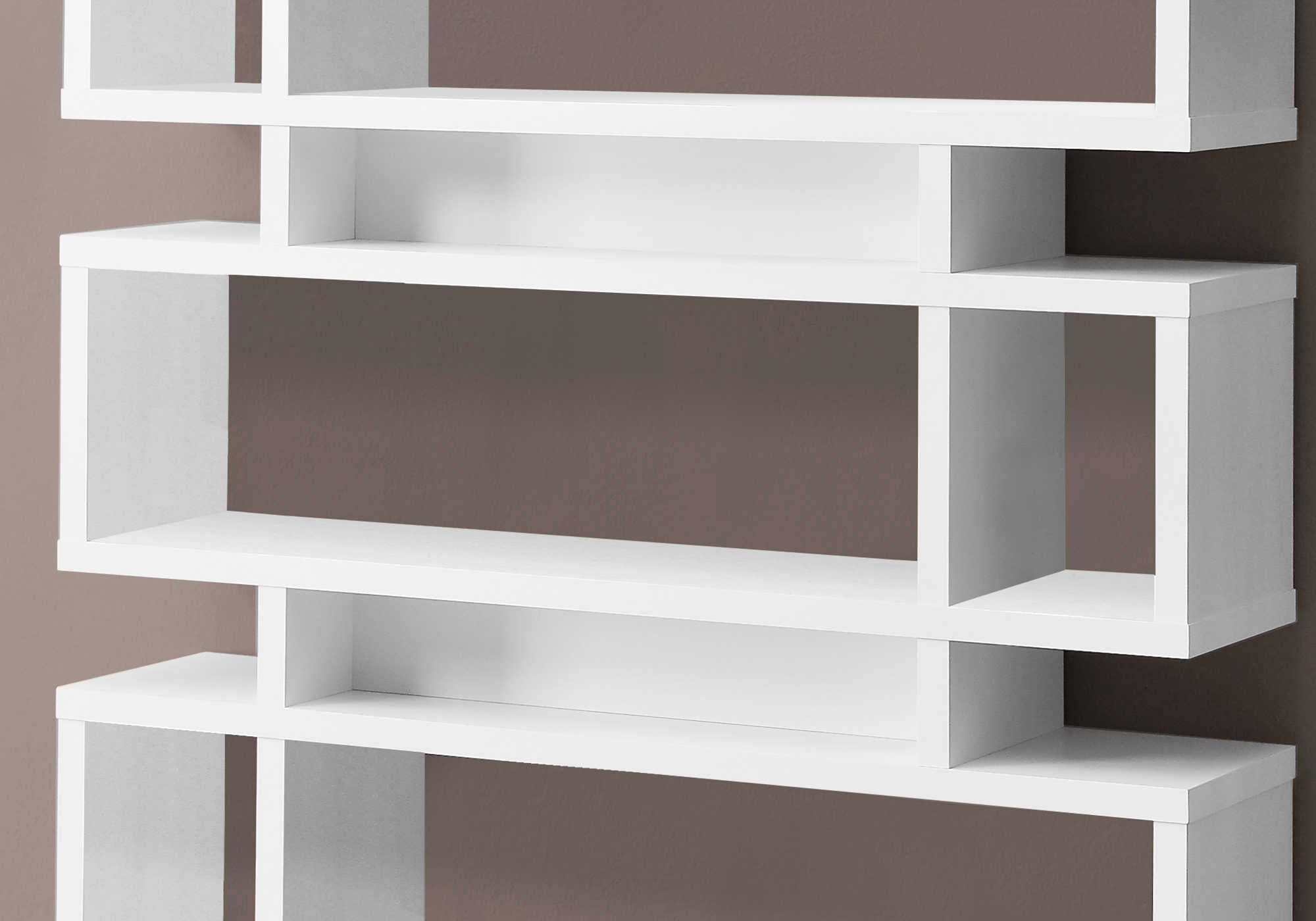 BOOKCASE - 55"H / WHITE MODERN STYLE