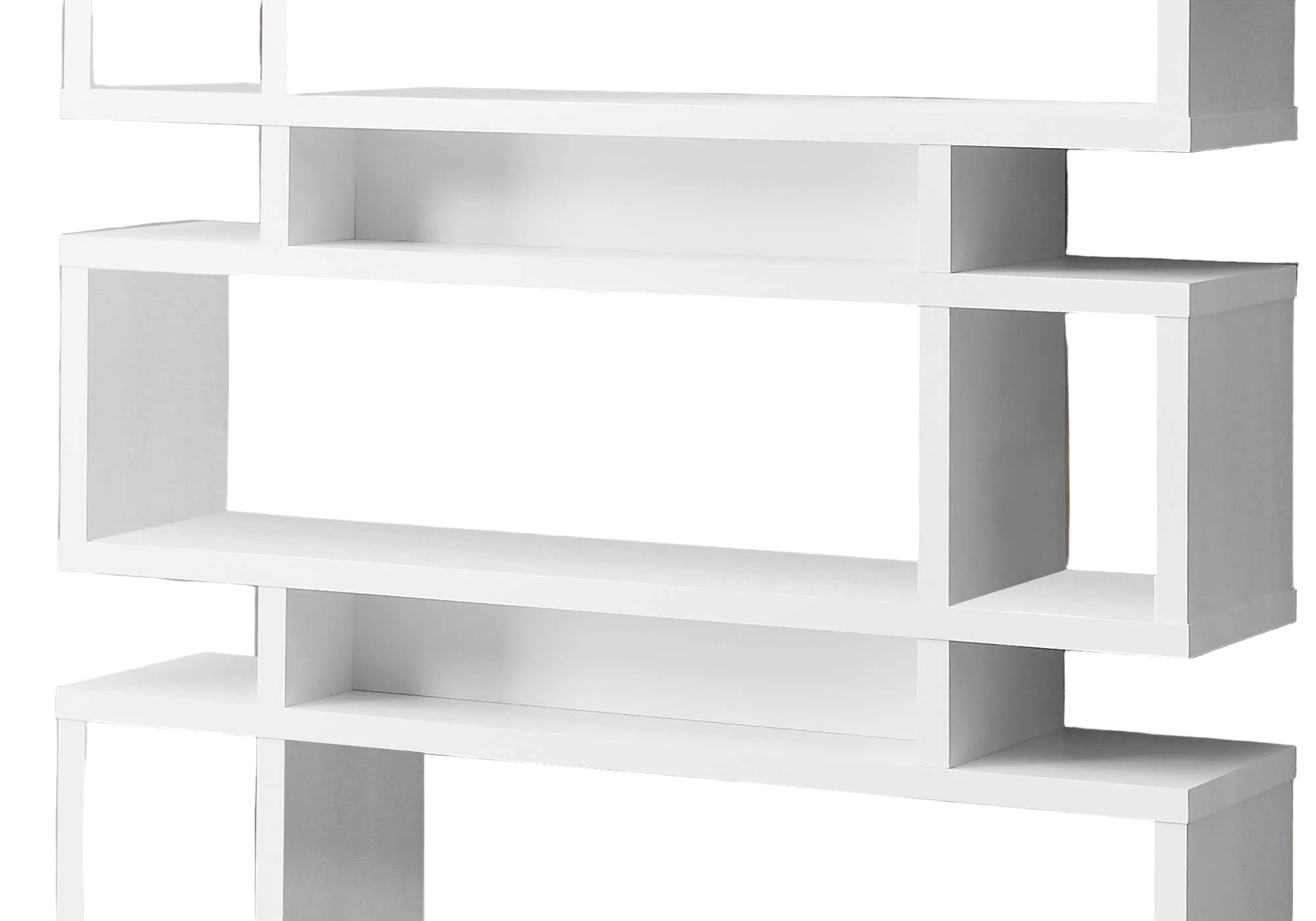 BOOKCASE - 55"H / WHITE MODERN STYLE