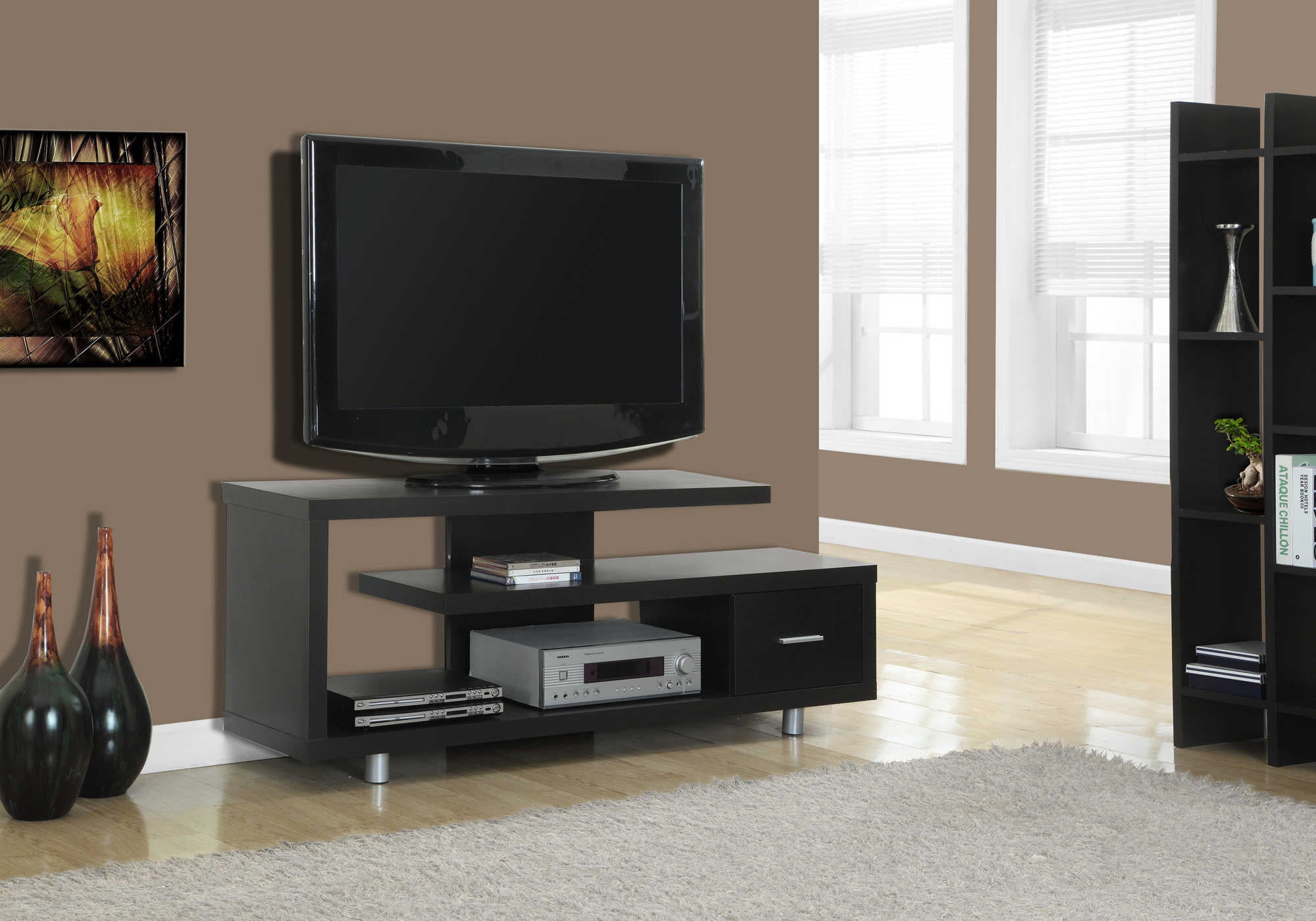 TV STAND - 60"L / ESPRESSO WITH 1 DRAWER
