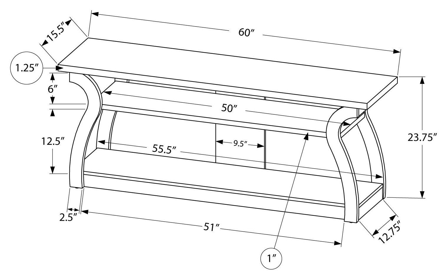 TV STAND - 60"L / ESPRESSO