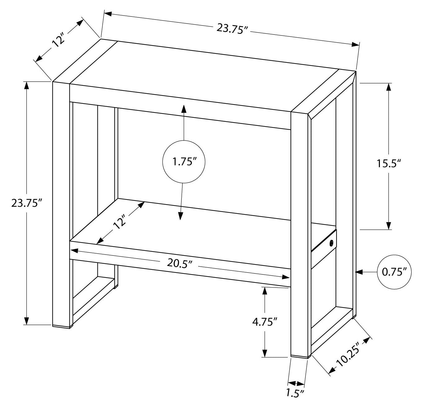 ACCENT TABLE - BROWN RECLAIMED WOOD-LOOK / BLACK METAL