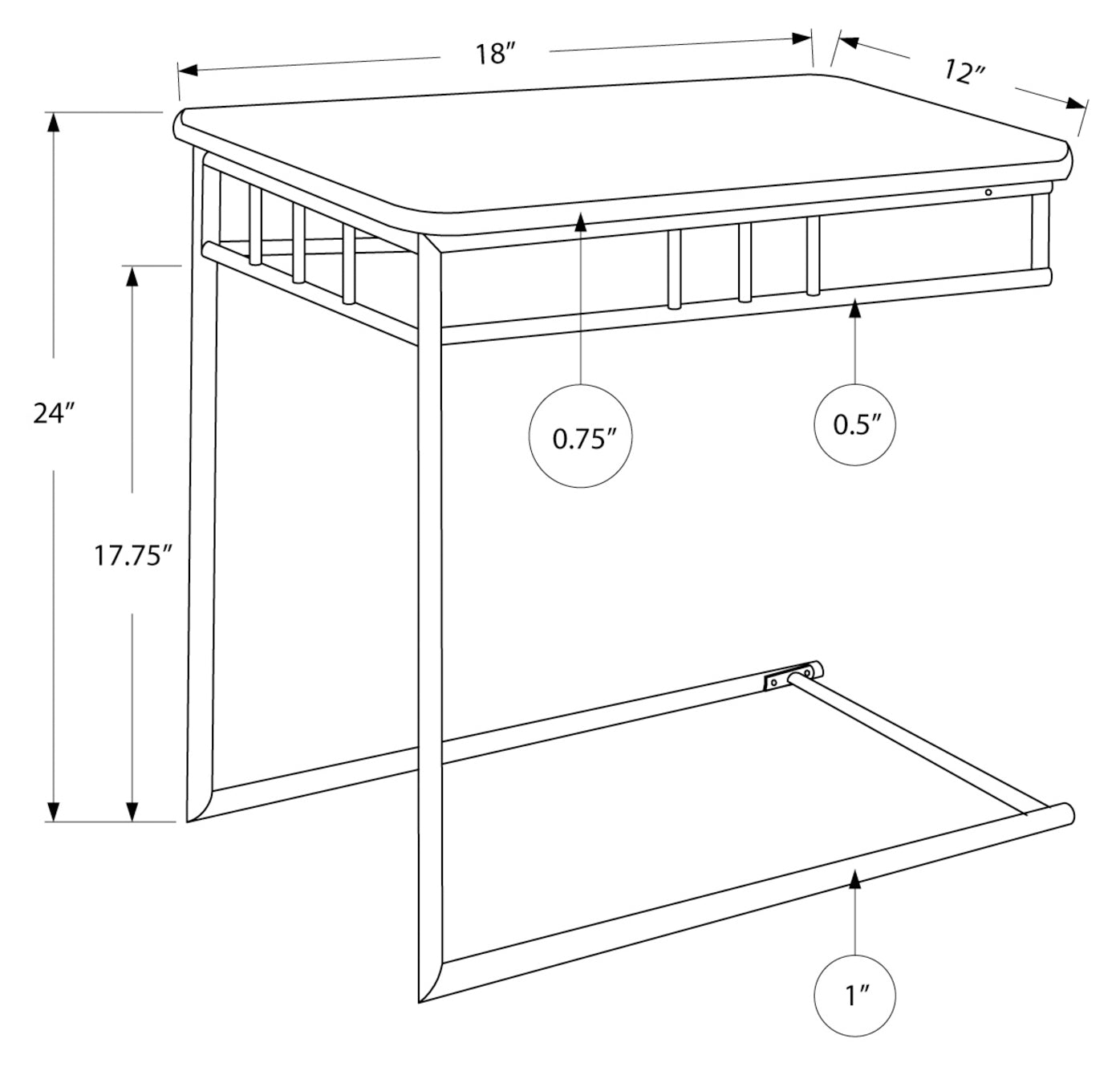 ACCENT TABLE - ESPRESSO MARBLE / BRONZE METAL