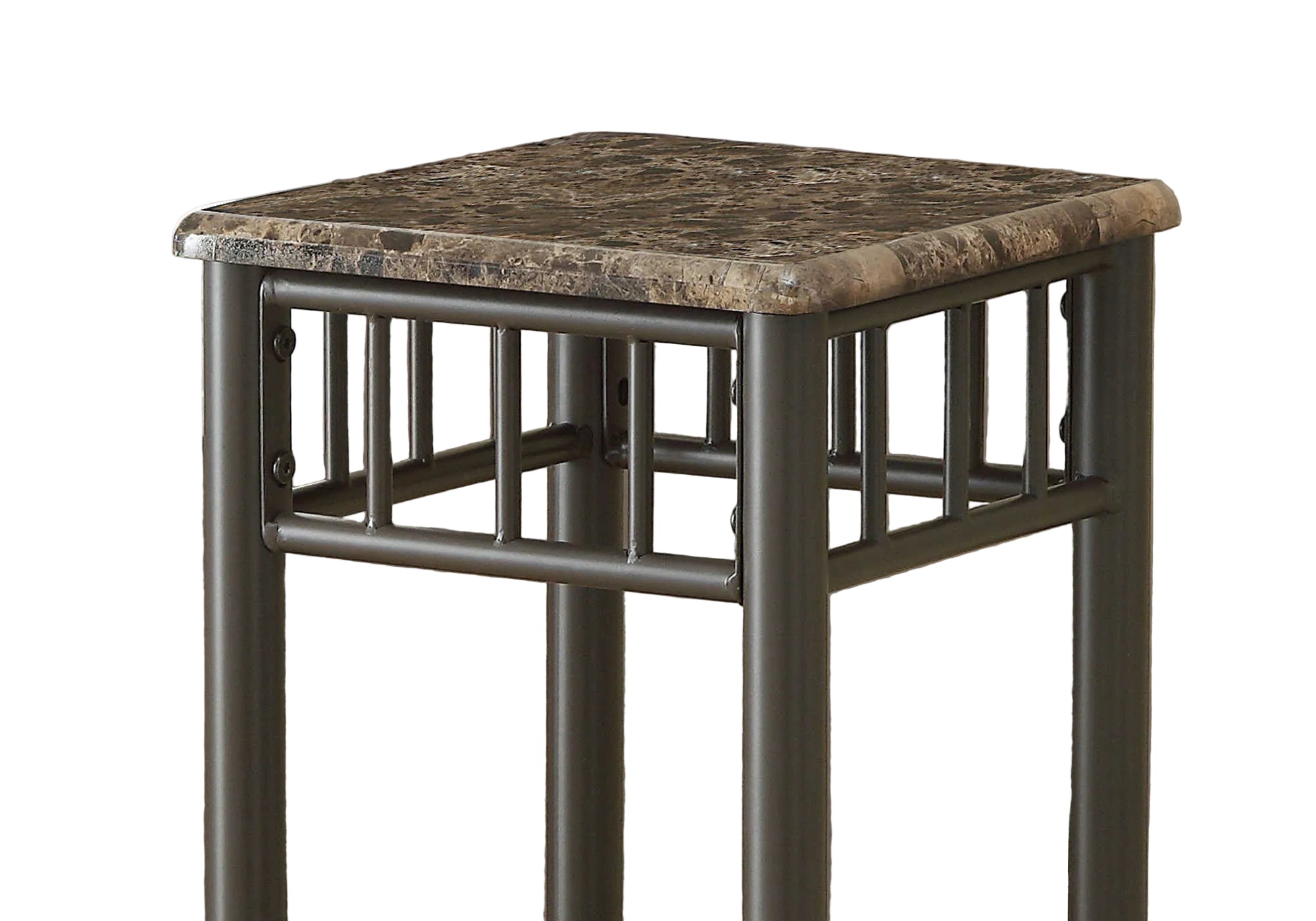 TABLE D'APPOINT - MARBRE ESPRESSO / MÉTAL BRONZE