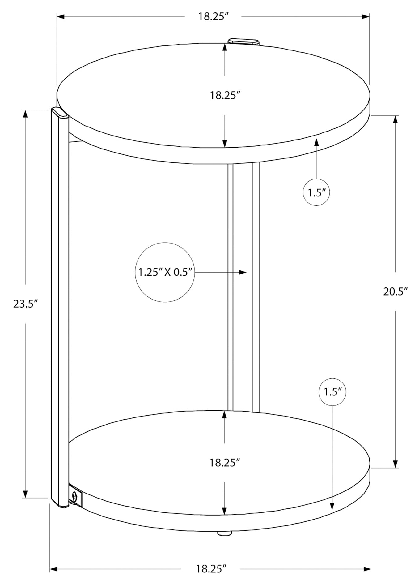 ACCENT TABLE - GLOSSY WHITE / CHROME METAL