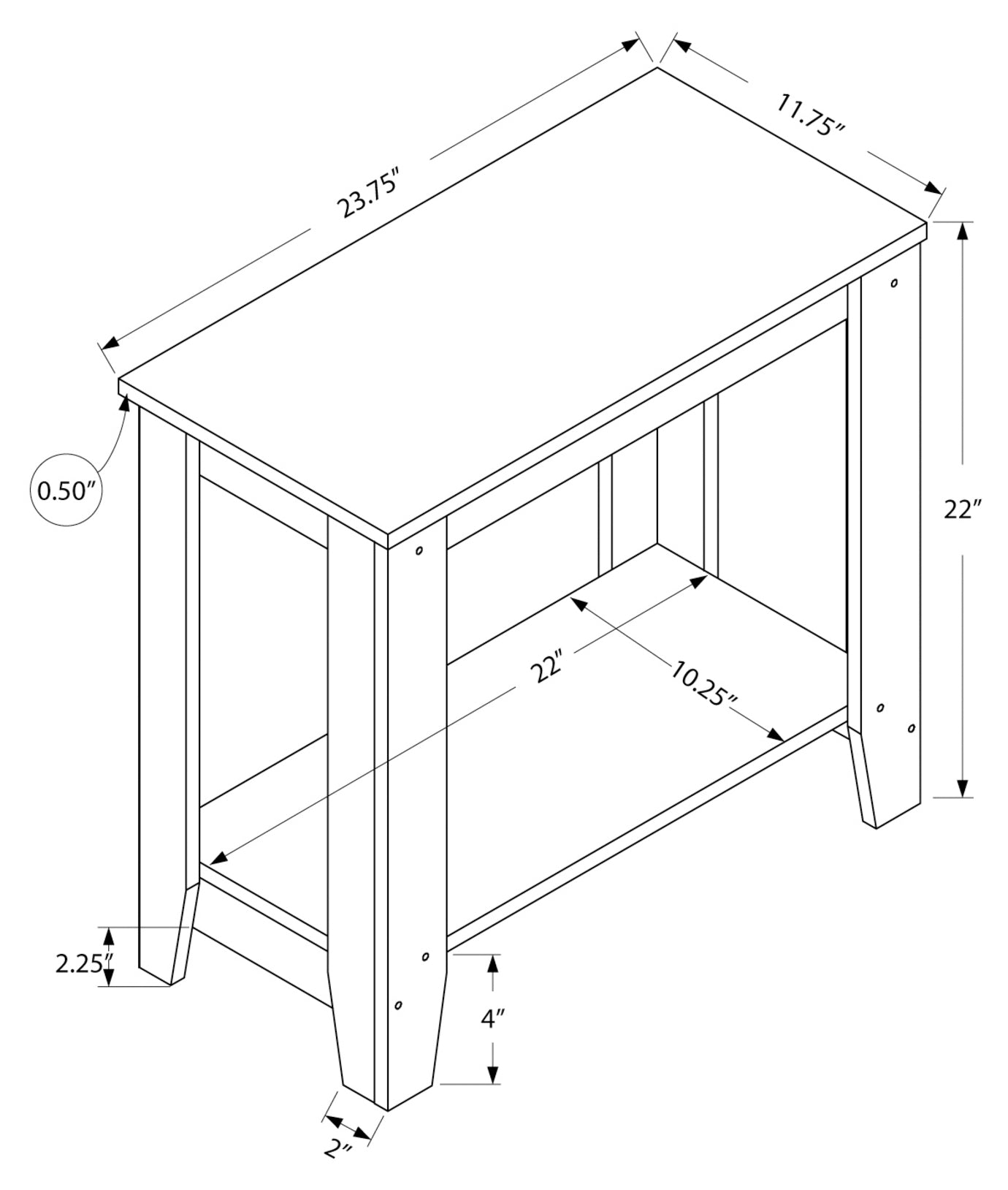 ACCENT TABLE - DARK TAUPE