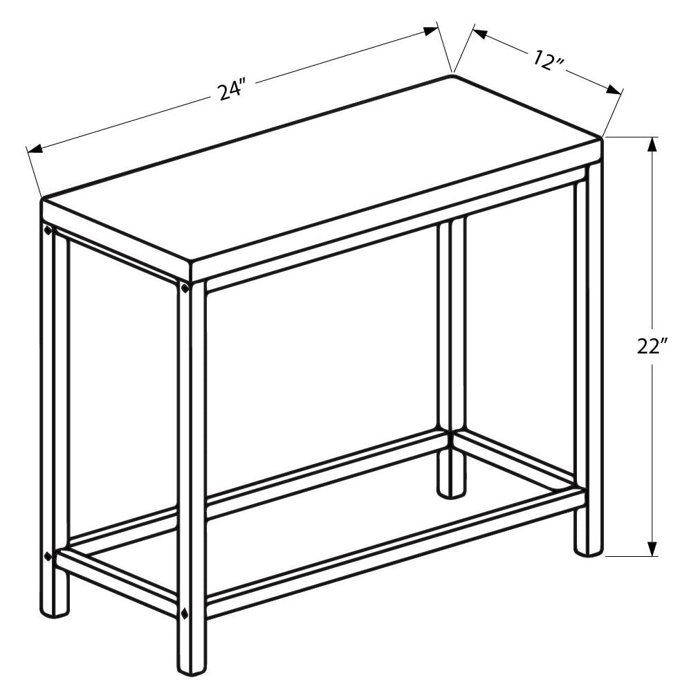 ACCENT TABLE - GREY / BLUE TILE TOP / HAMMERED SILVER
