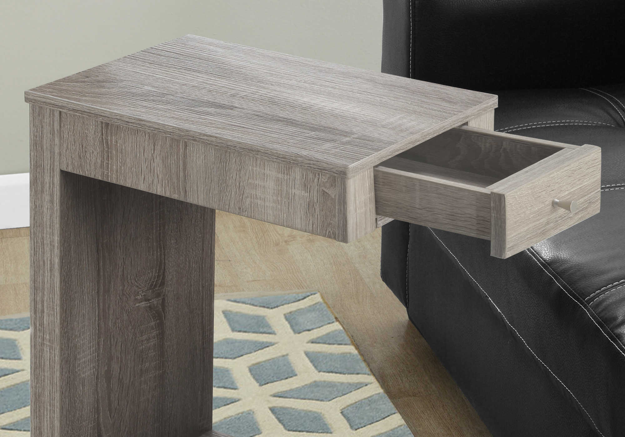 ACCENT TABLE - DARK TAUPE WITH A DRAWER