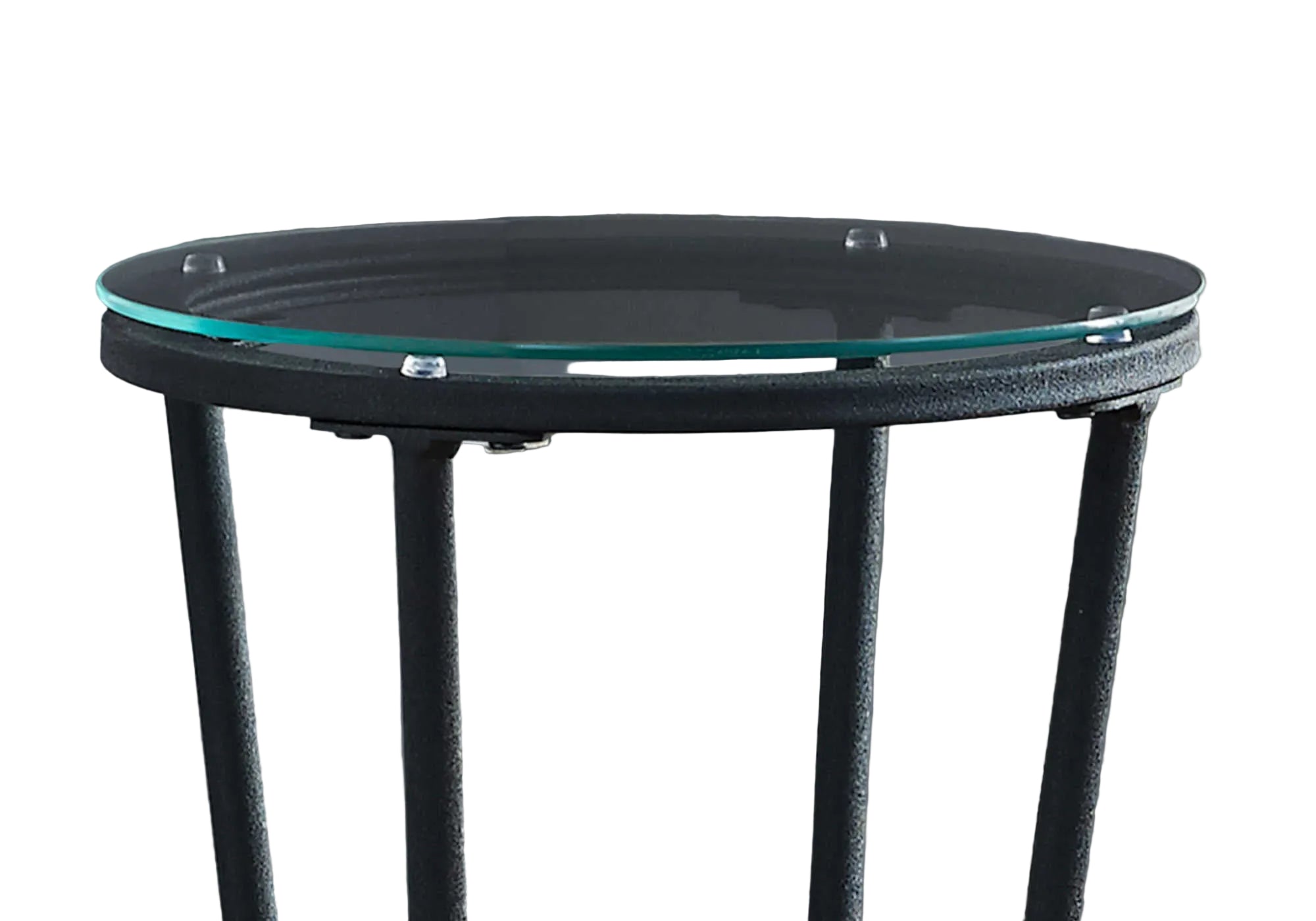 Table d'appoint en métal martelé noir