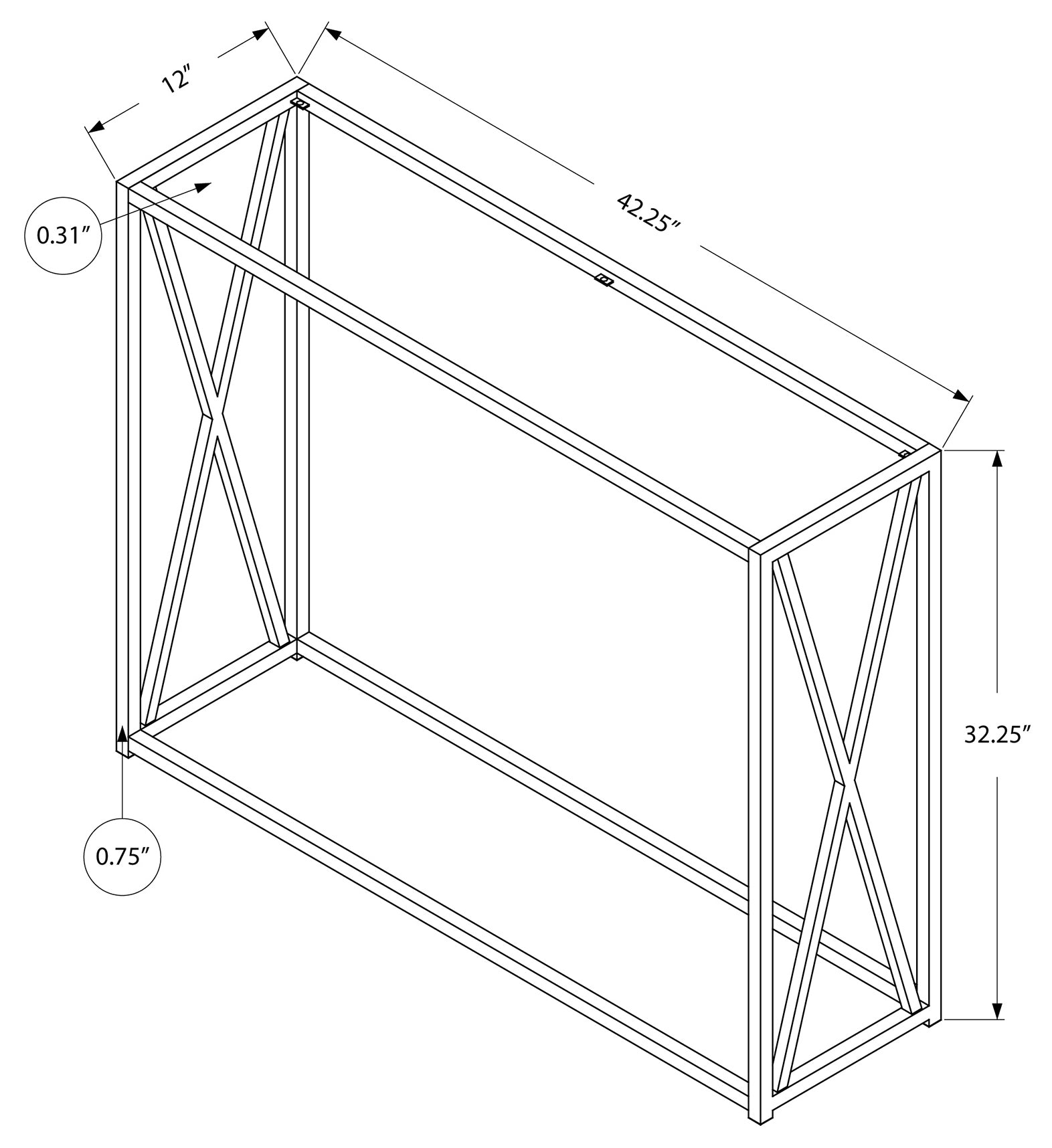 TABLE D'APPOINT - 42"L / MÉTAL CHROMÉ AVEC VERRE TREMPÉ