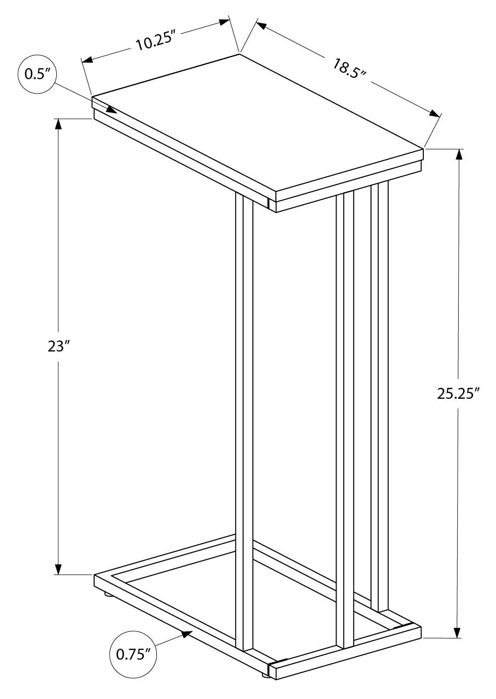 ACCENT TABLE - 25"H / BLACK / BLACK METAL