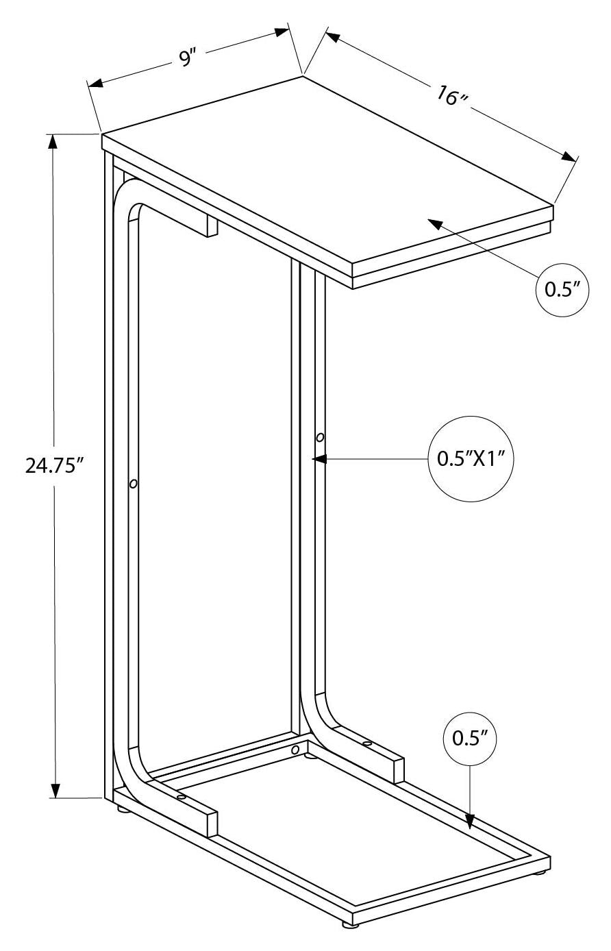 ACCENT TABLE - 25"H / BLACK / BLACK METAL