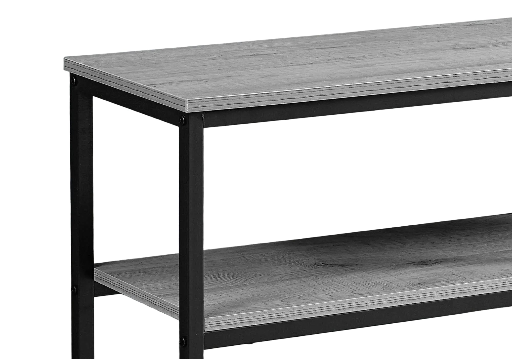 ACCENT TABLE - 42"L / GREY / BLACK METAL HALL CONSOLE