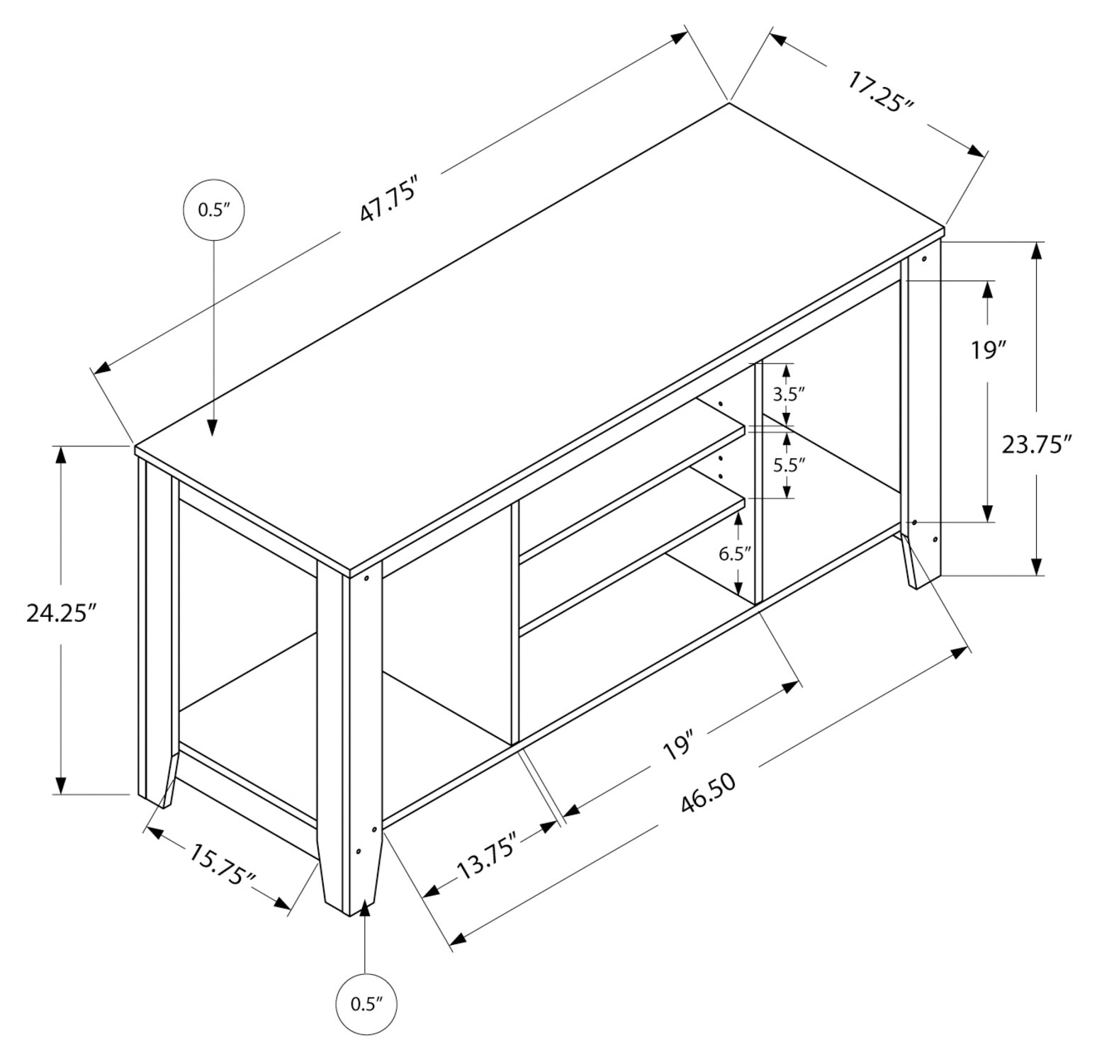TV STAND - 48"L / DARK TAUPE