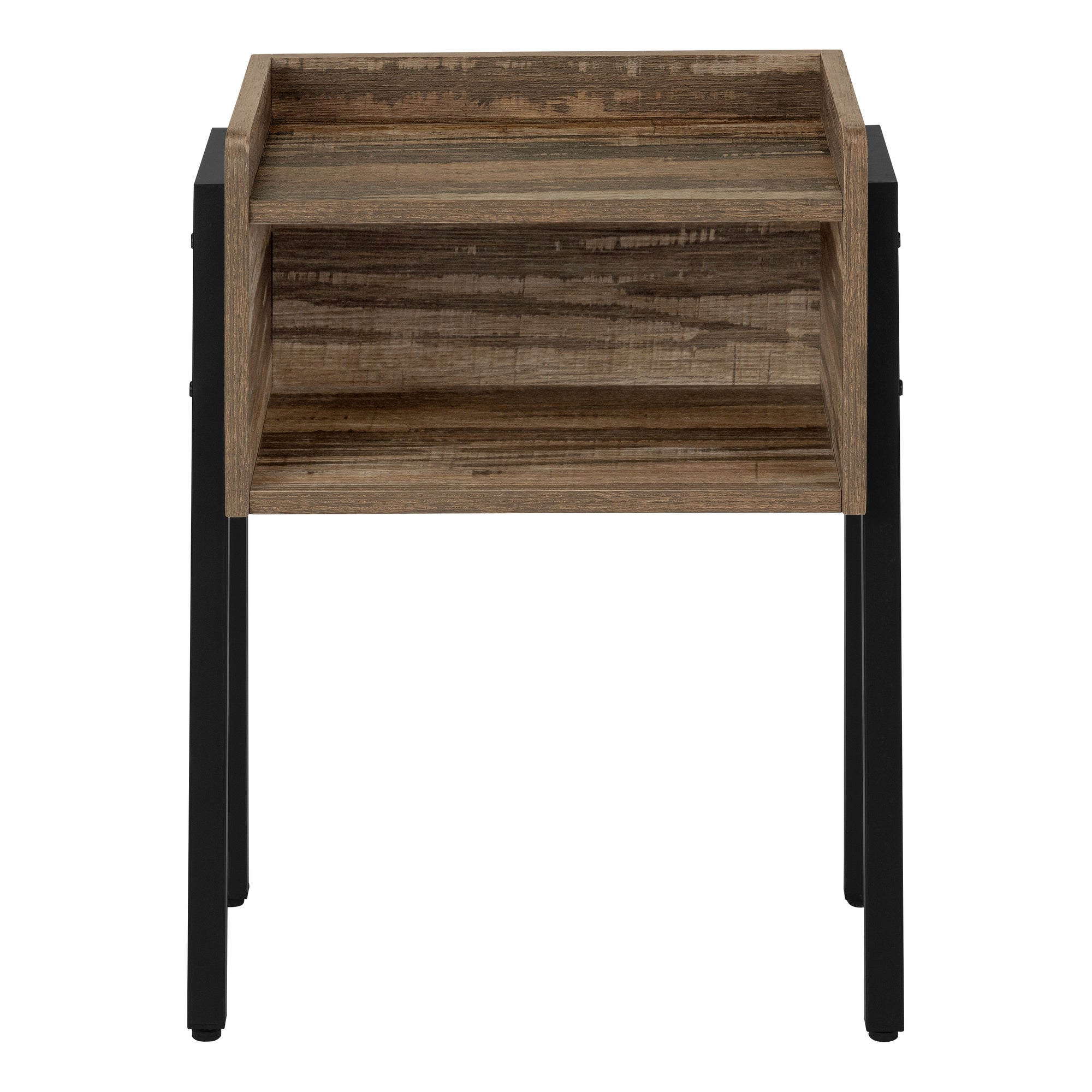 TABLE D'APPOINT - 23"H / ASPECT RÉCUPÉRÉ BRUN / MÉTAL NOIR