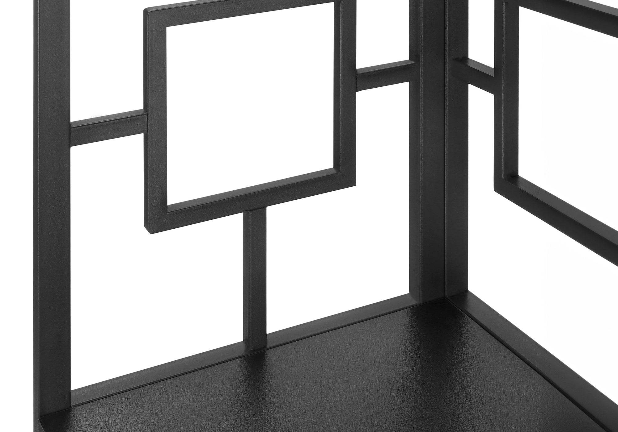 BOOKCASE - 62"H / BLACK / BLACK METAL CORNER ETAGERE
