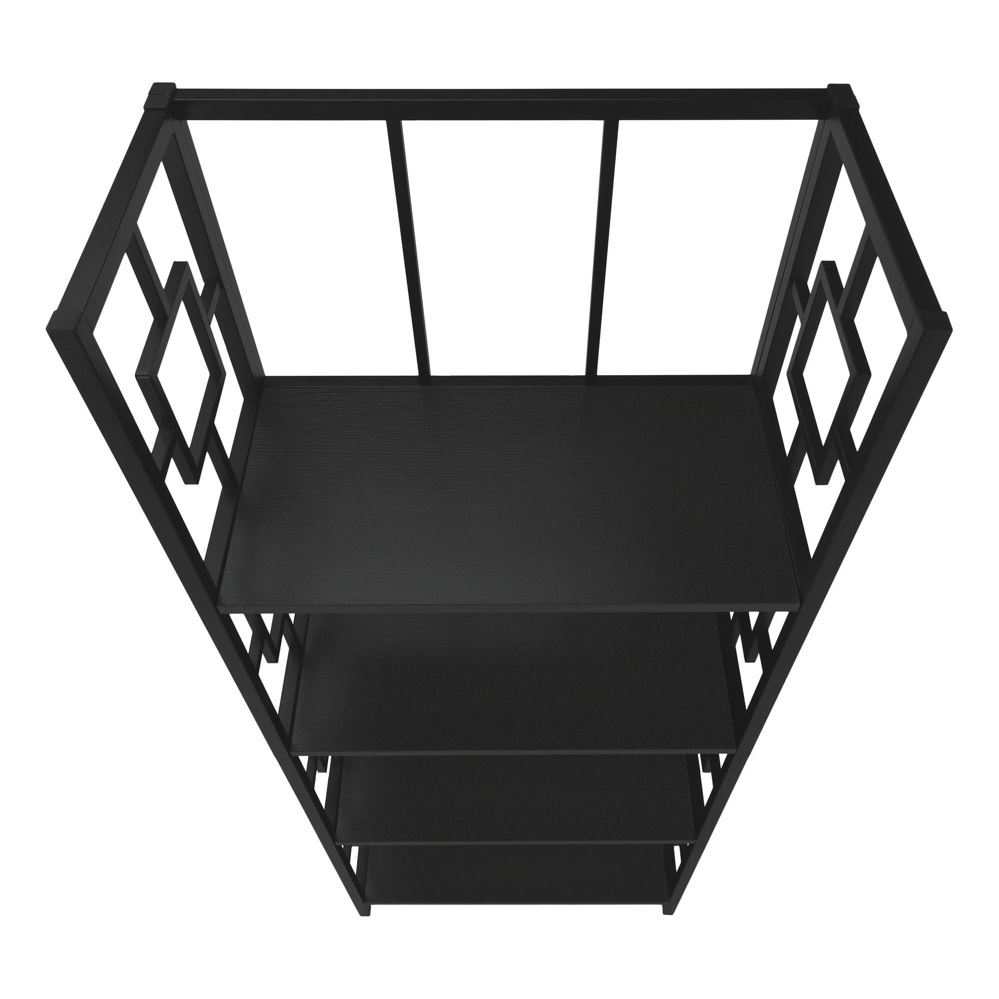 BOOKCASE - 62"H / BLACK / BLACK METAL ETAGERE