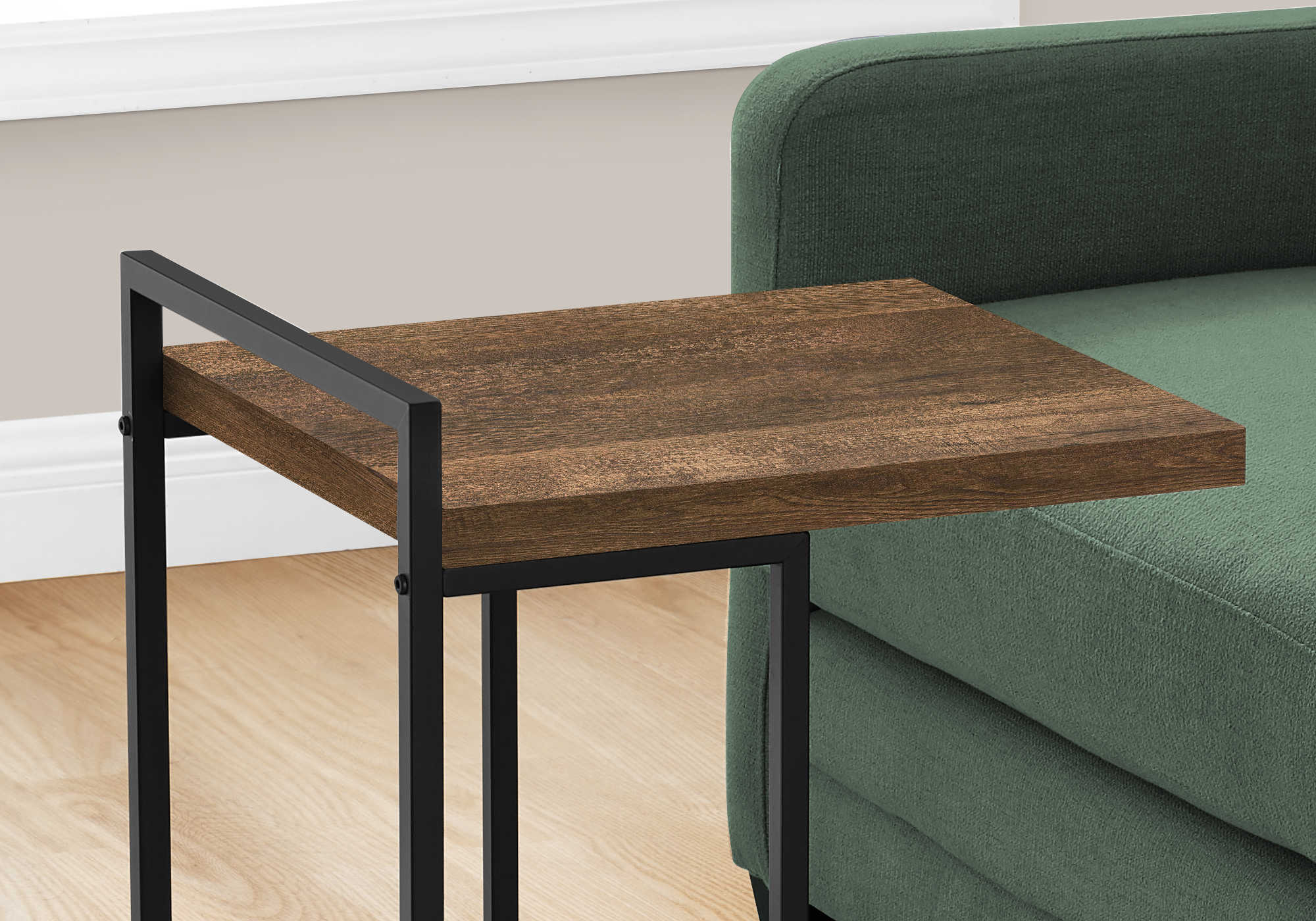 ACCENT TABLE - 25"H / BROWN RECLAIMED WOOD / BLACK METAL