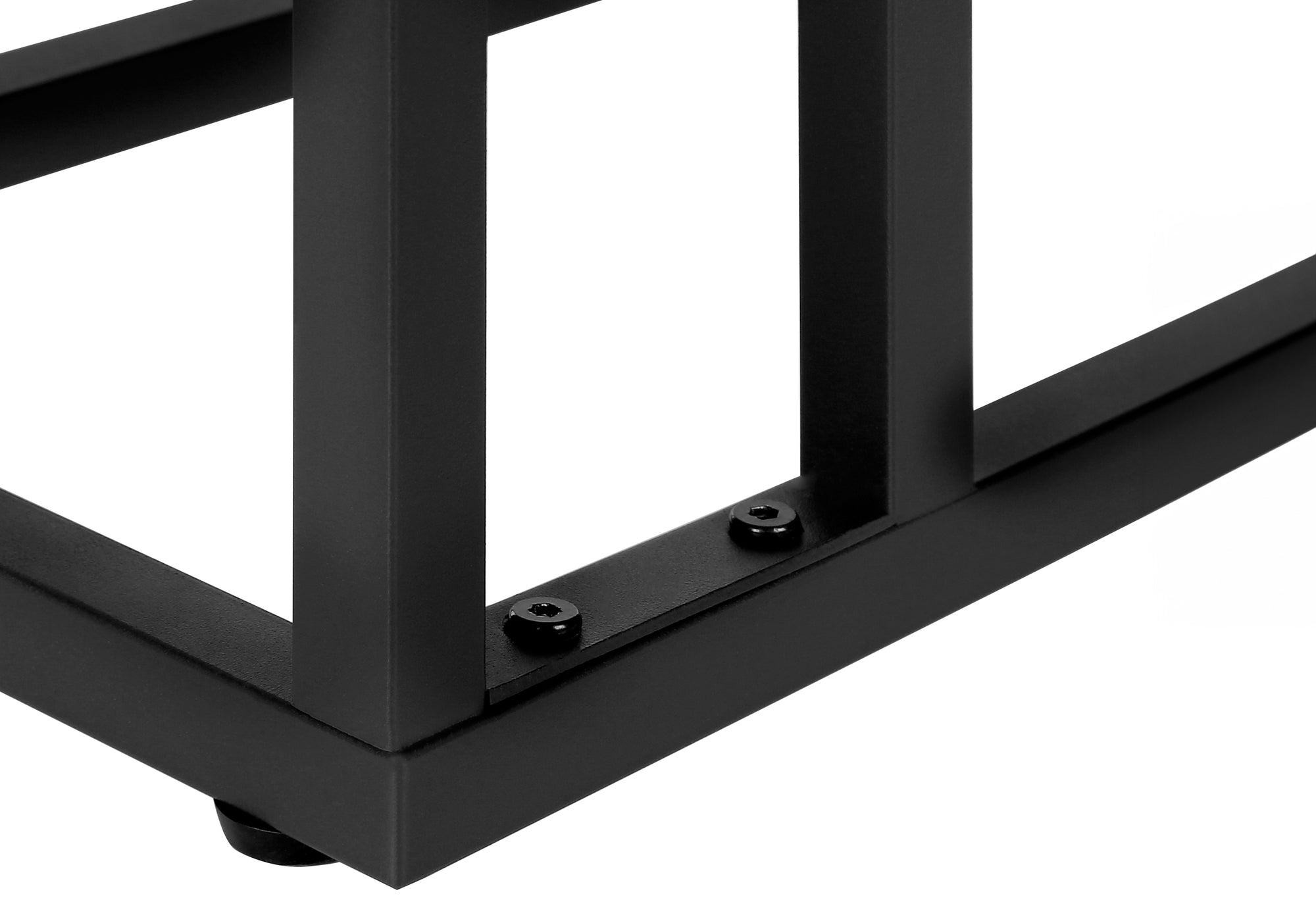 ACCENT TABLE - 25"H / ESPRESSO / BLACK METAL