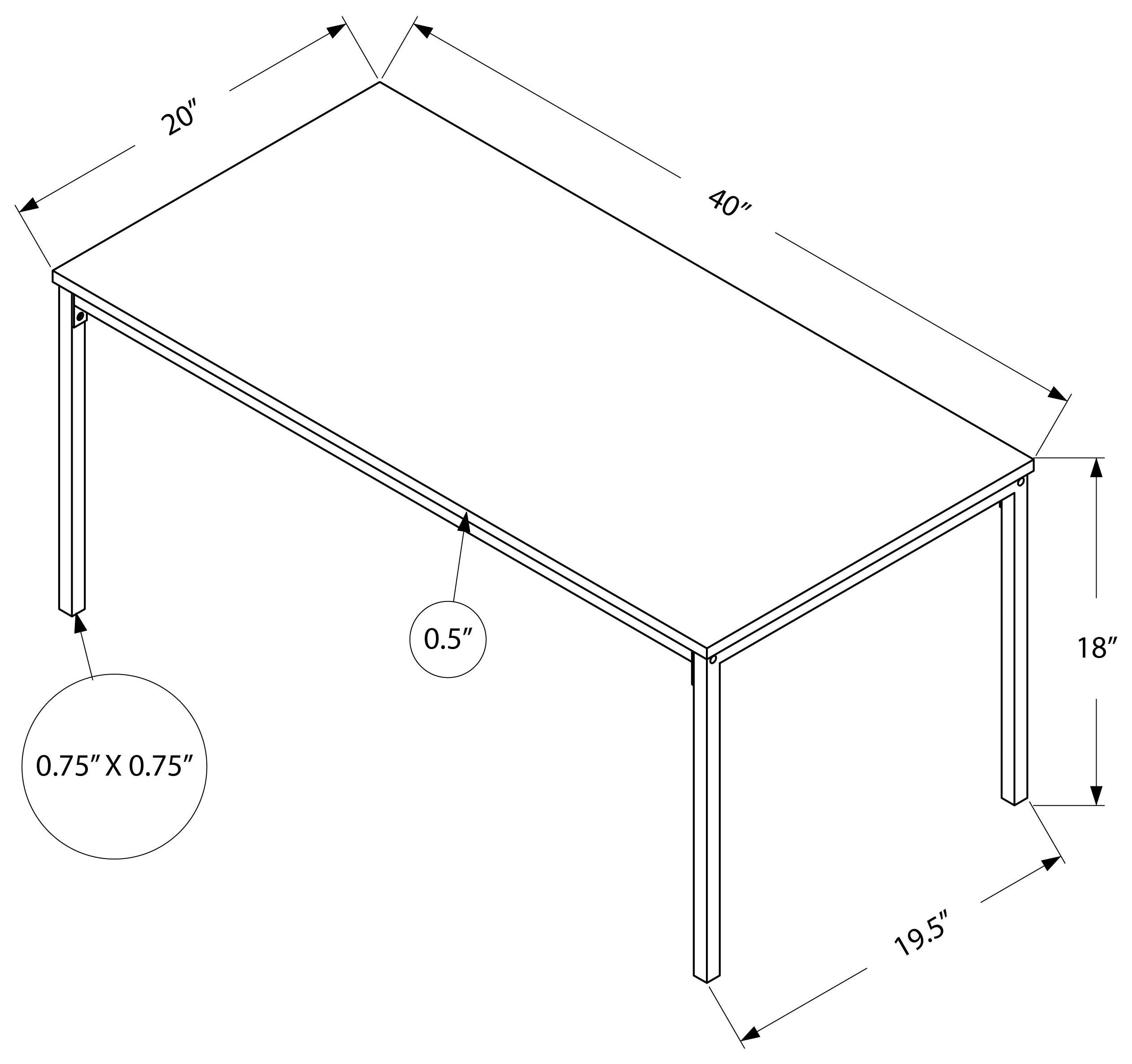 COFFEE TABLE - 40"L / WHITE / SILVER METAL