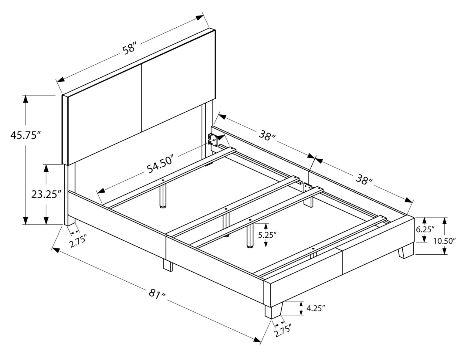 LIT - GRAND FORMAT / SIMILI CUIR MARRON FONCÉ
