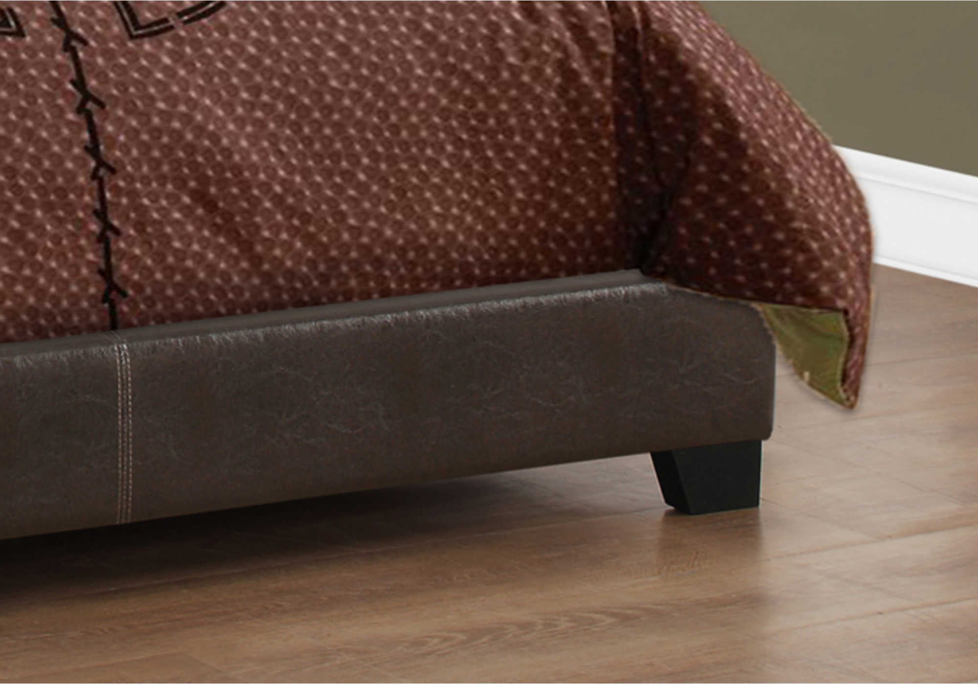 LIT - GRAND FORMAT / SIMILI CUIR MARRON FONCÉ