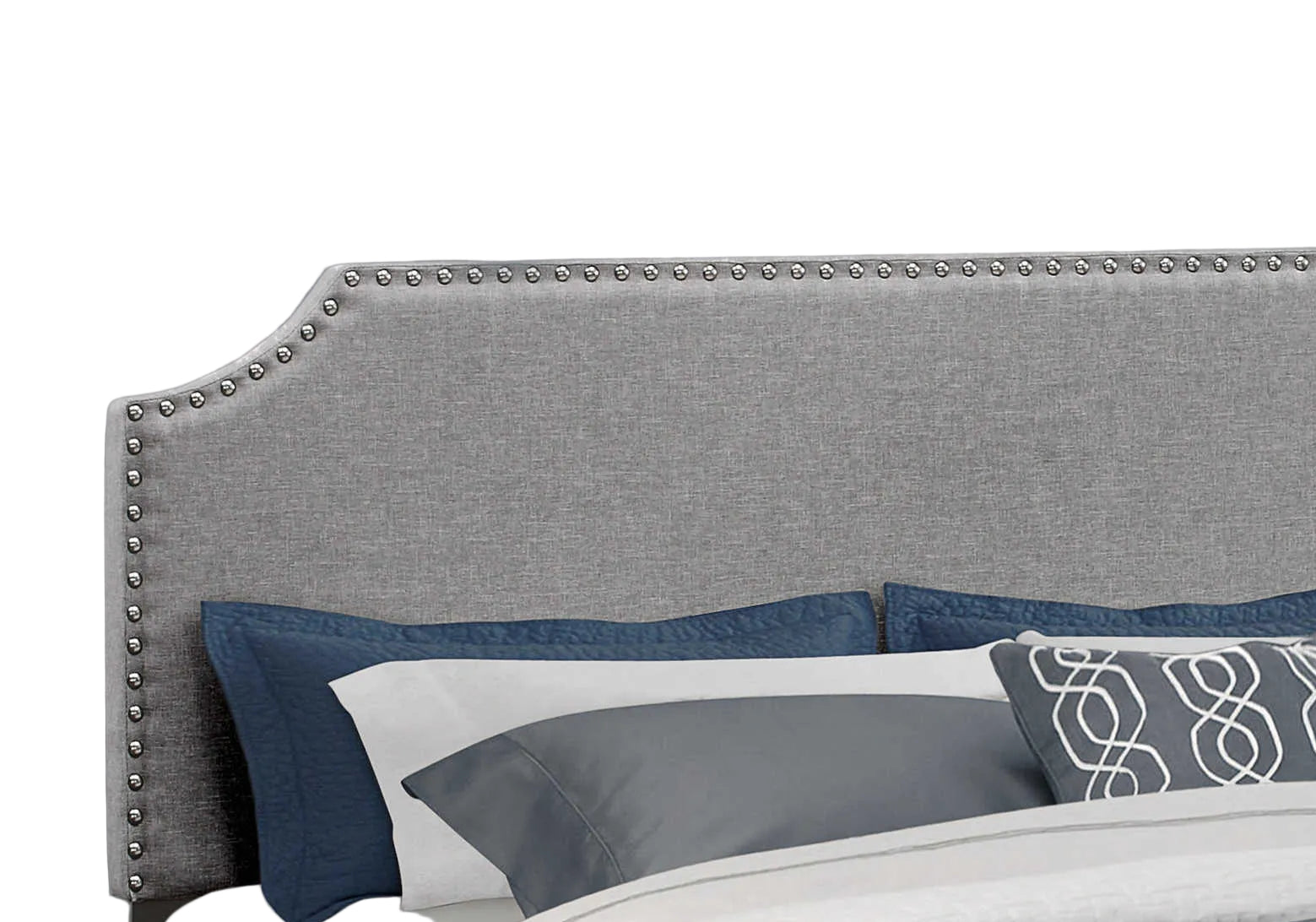 LIT - QUEEN SIZE / LIN GRIS AVEC BORDURE CHROMÉE