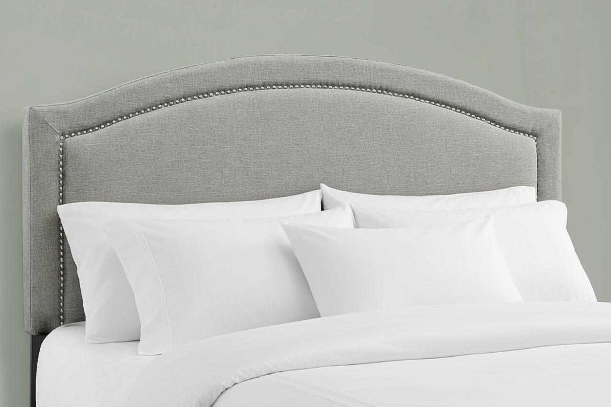 LIT - QUEEN SIZE / LIN GRIS AVEC BORDURE CHROMÉE