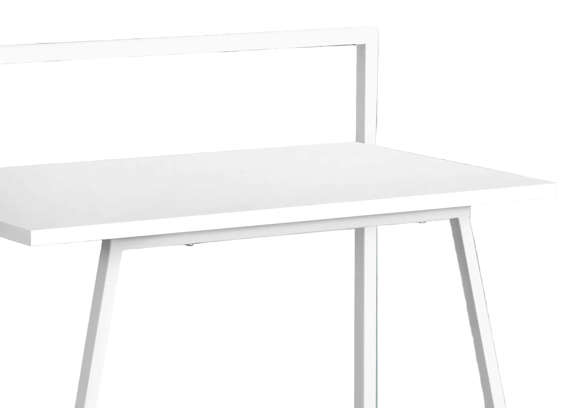 BUREAU D'ORDINATEUR - 30"L / BLANC JUVÉNILE / MÉTAL BLANC