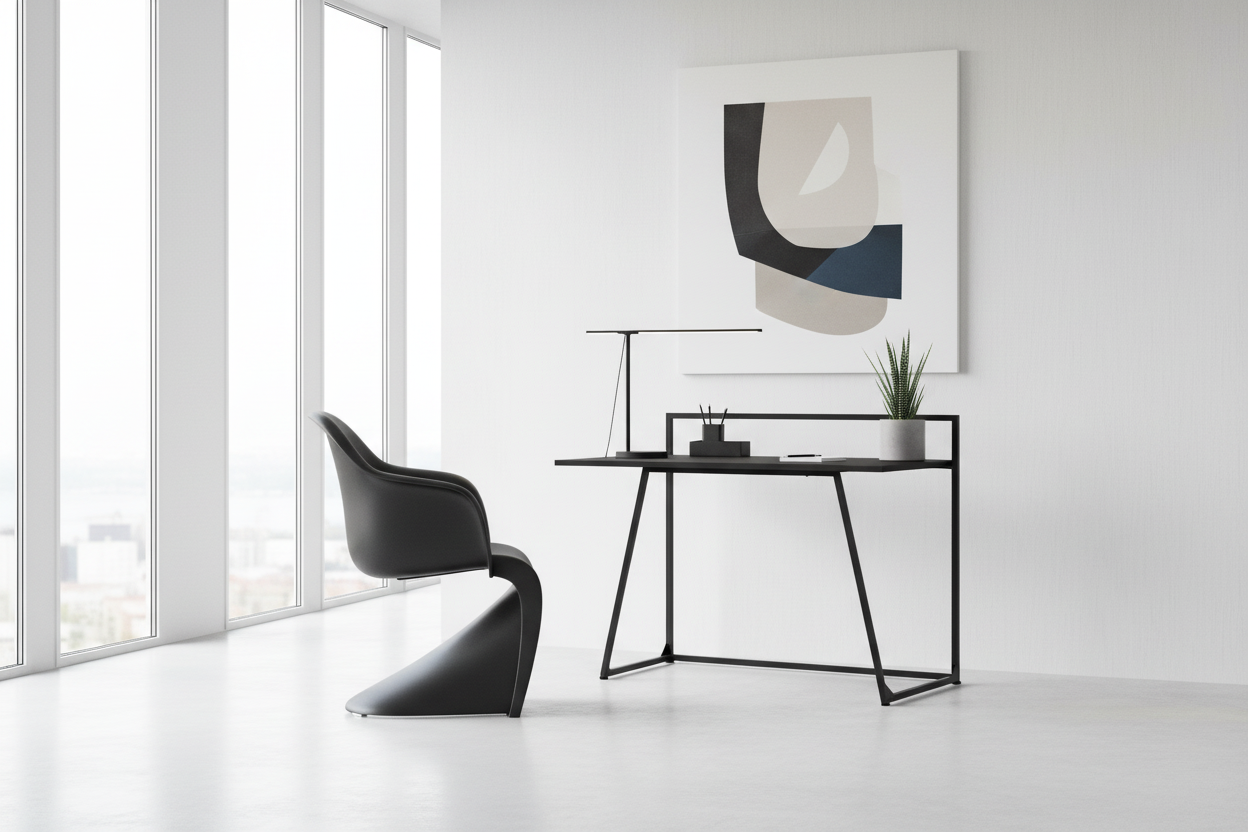 BUREAU D'ORDINATEUR - 30"L / BLANC JUVÉNILE / MÉTAL BLANC