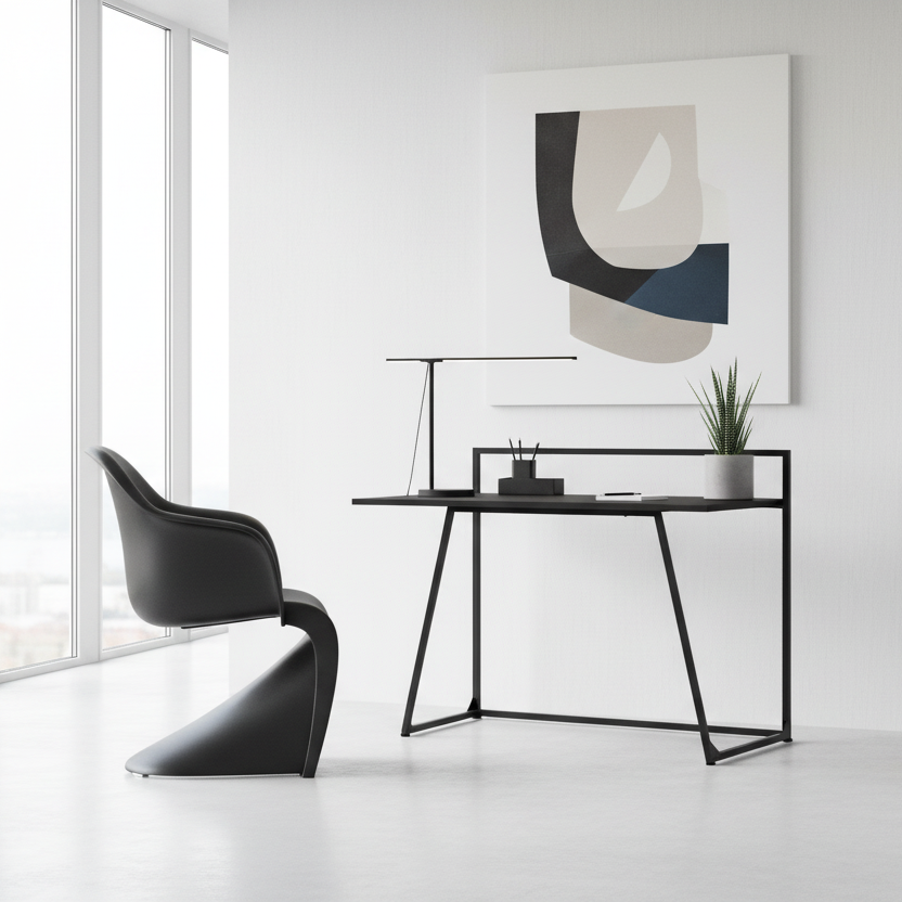 BUREAU D'ORDINATEUR - 30"L / BLANC JUVÉNILE / MÉTAL BLANC