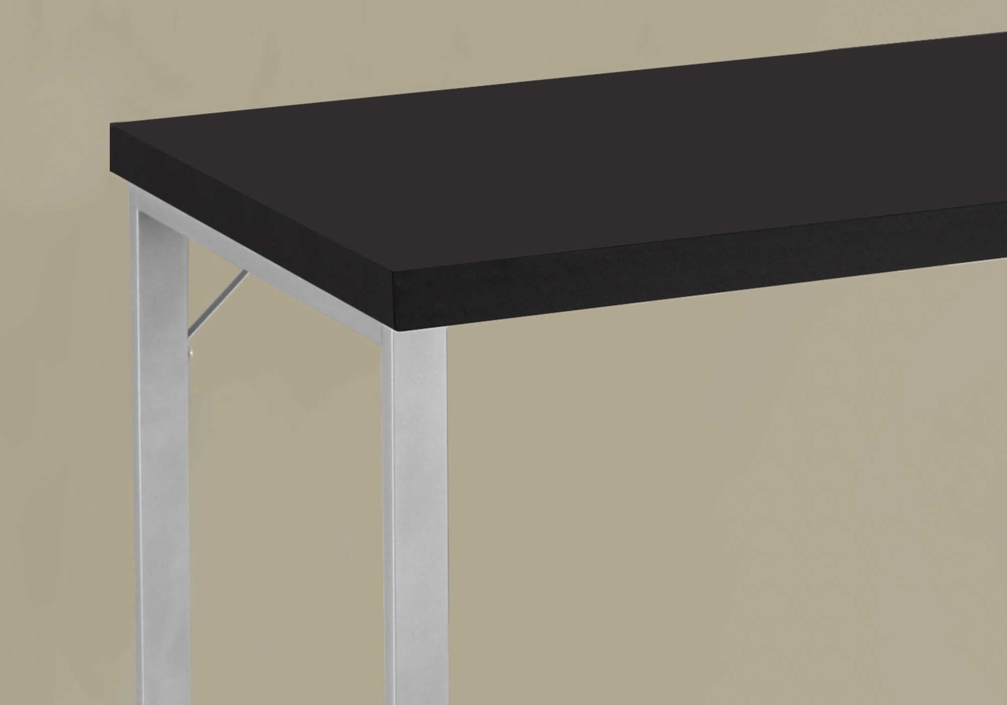 BUREAU D'ORDINATEUR - 48"L / ESPRESSO / MÉTAL ARGENTÉ