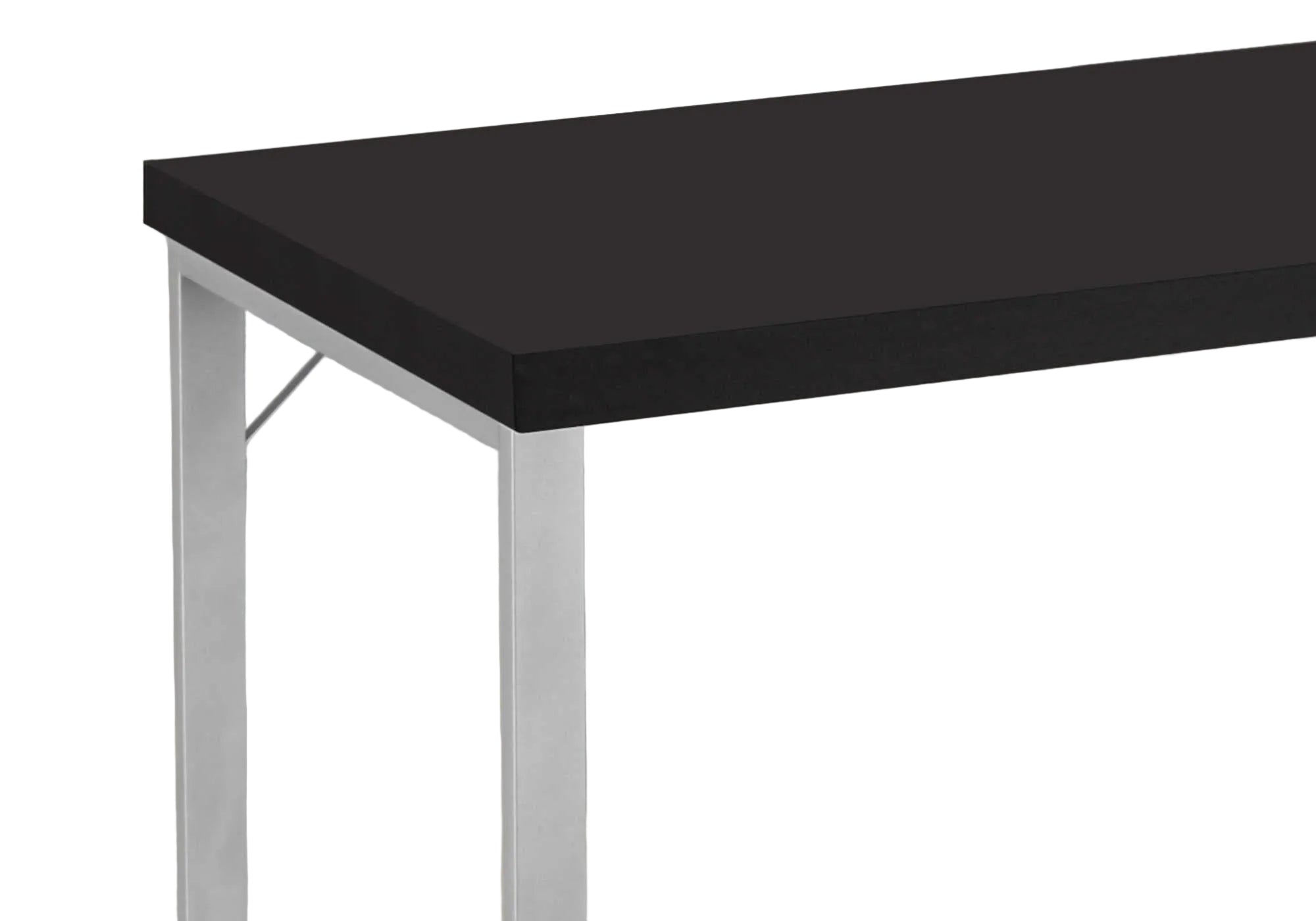 BUREAU D'ORDINATEUR - 48"L / ESPRESSO / MÉTAL ARGENTÉ