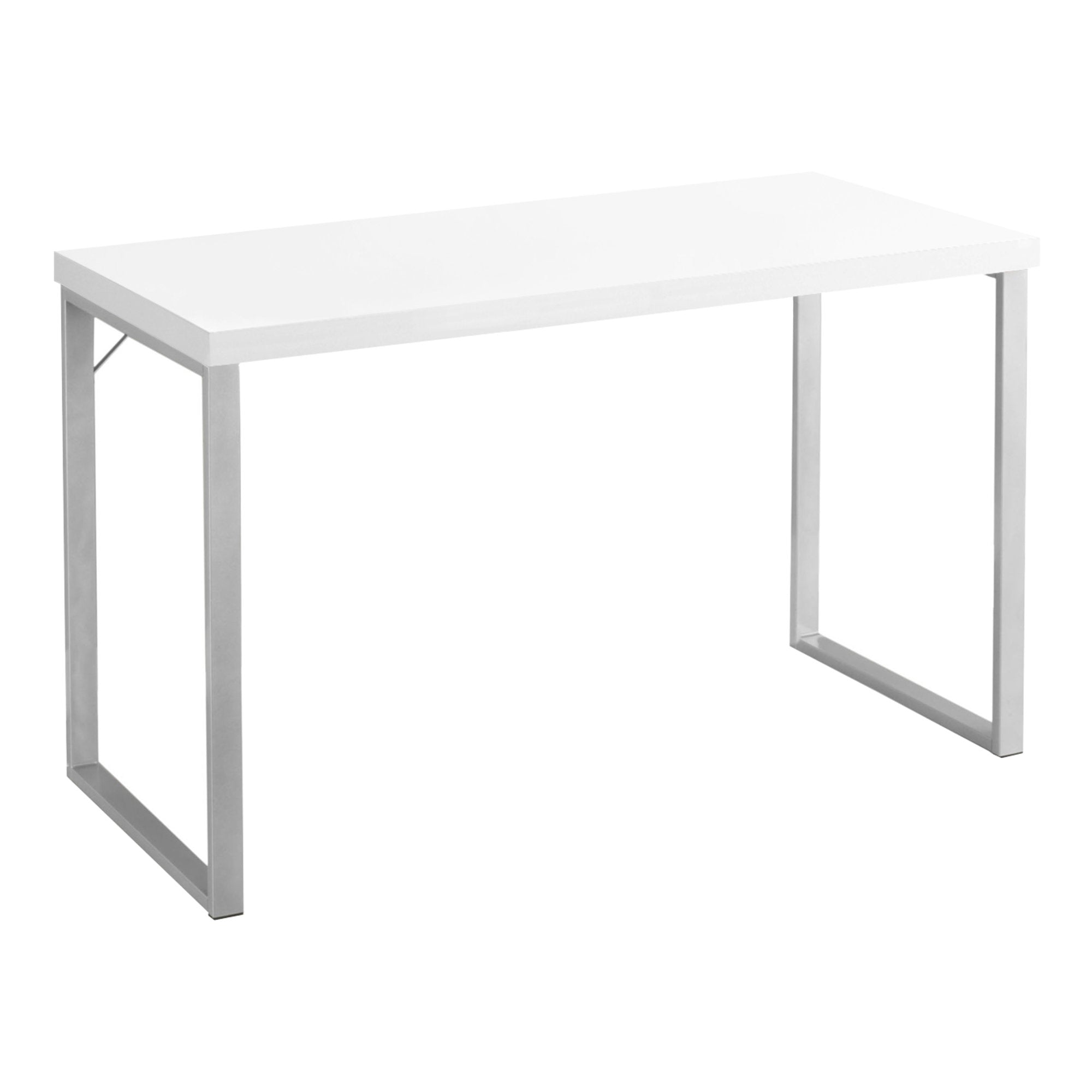BUREAU D'ORDINATEUR - 48"L / ESPRESSO / MÉTAL ARGENTÉ