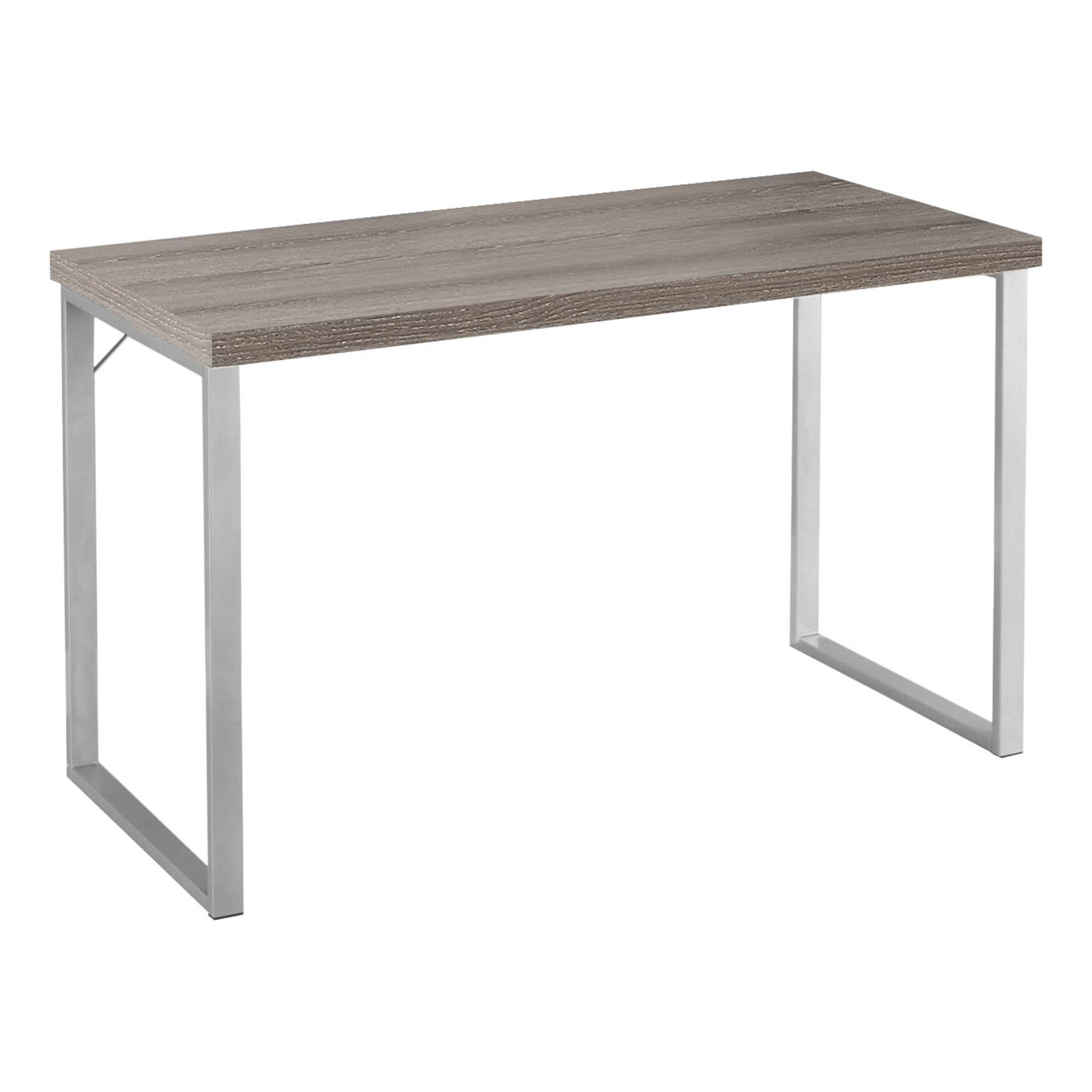 BUREAU D'ORDINATEUR - 48"L / ESPRESSO / MÉTAL ARGENTÉ