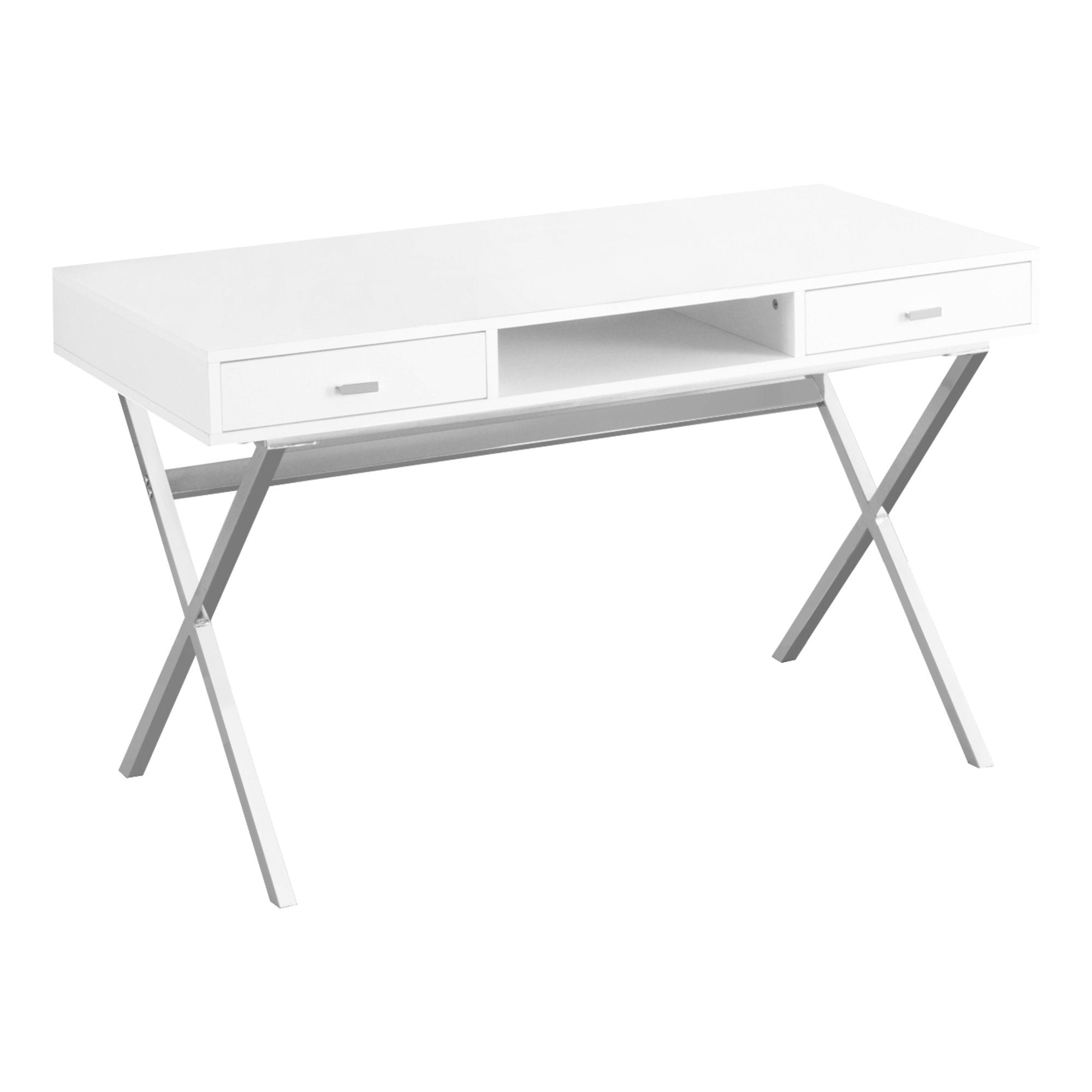 COMPUTER DESK - 48"L / ESPRESSO / GOLD METAL