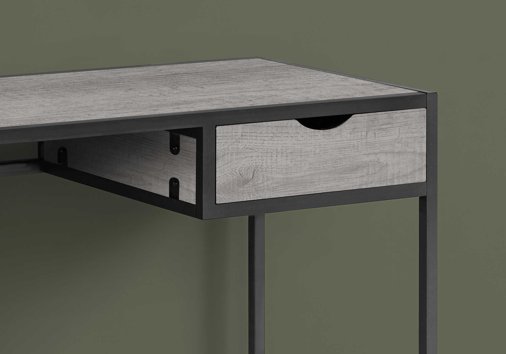 COMPUTER DESK - 42"L / GREY / DARK GREY METAL