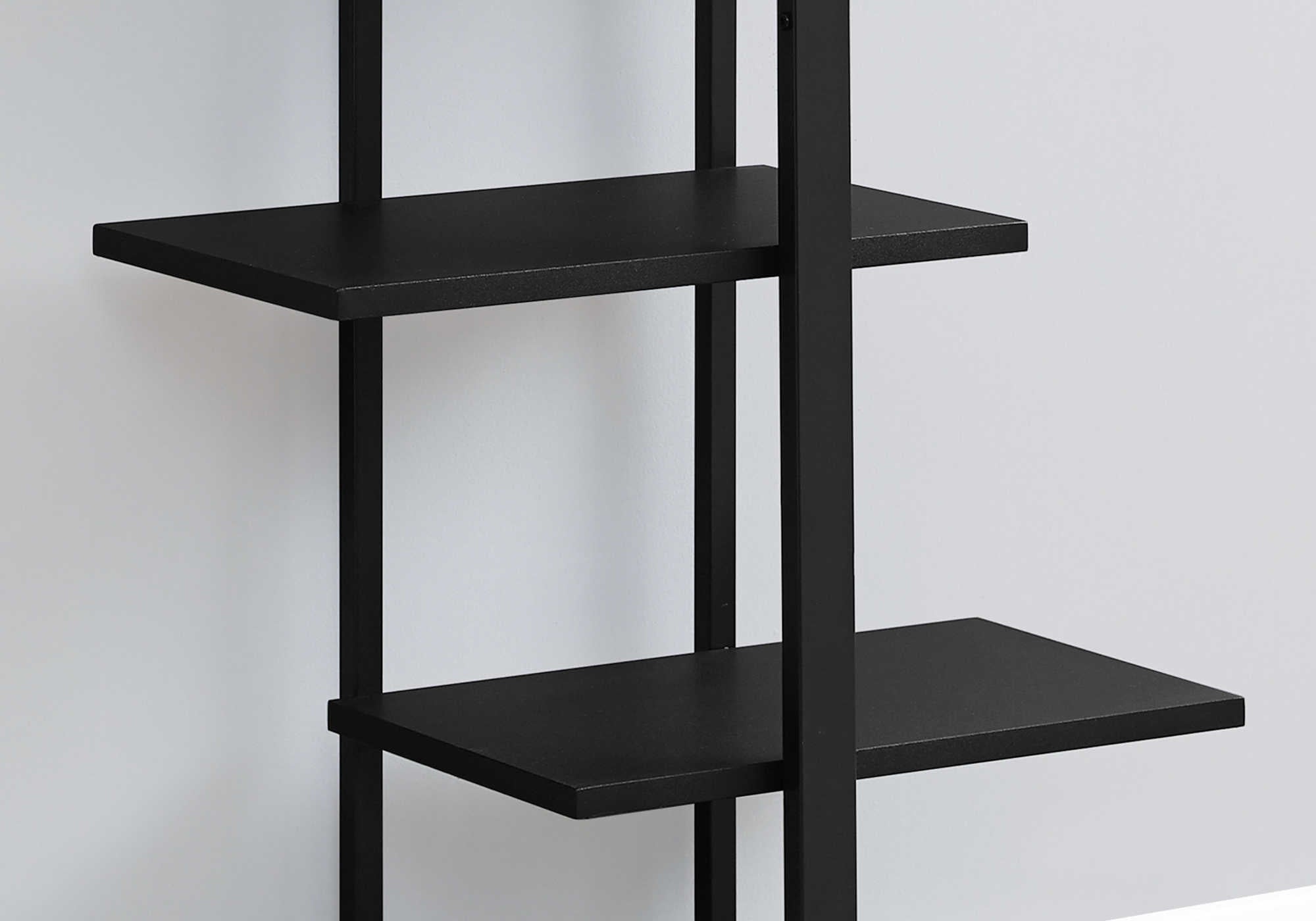 BOOKCASE - 60"H / BLACK / BLACK METAL
