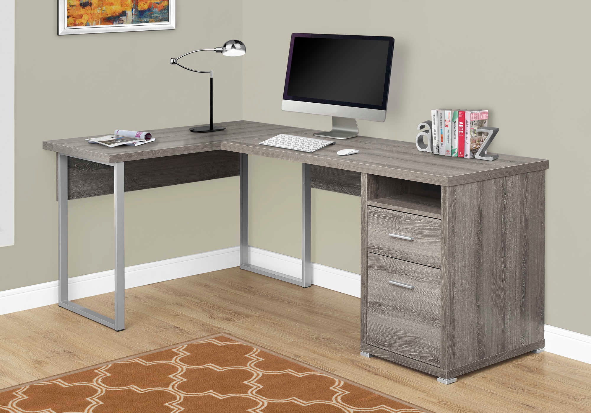COMPUTER DESK - 42"L / BLACK / BLACK METAL