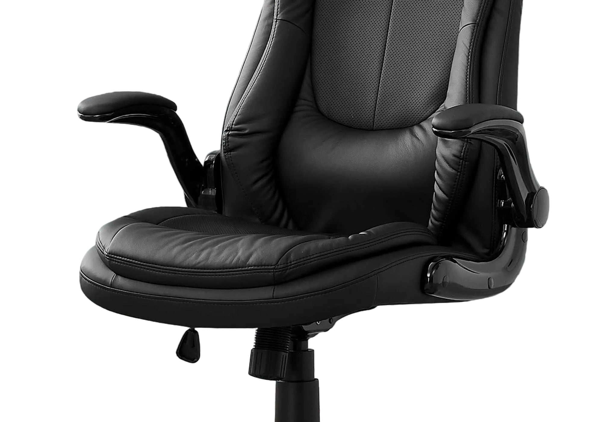 CHAISE DE BUREAU - SIMILI CUIR NOIR / DOSSIER HAUT EXECUTIVE