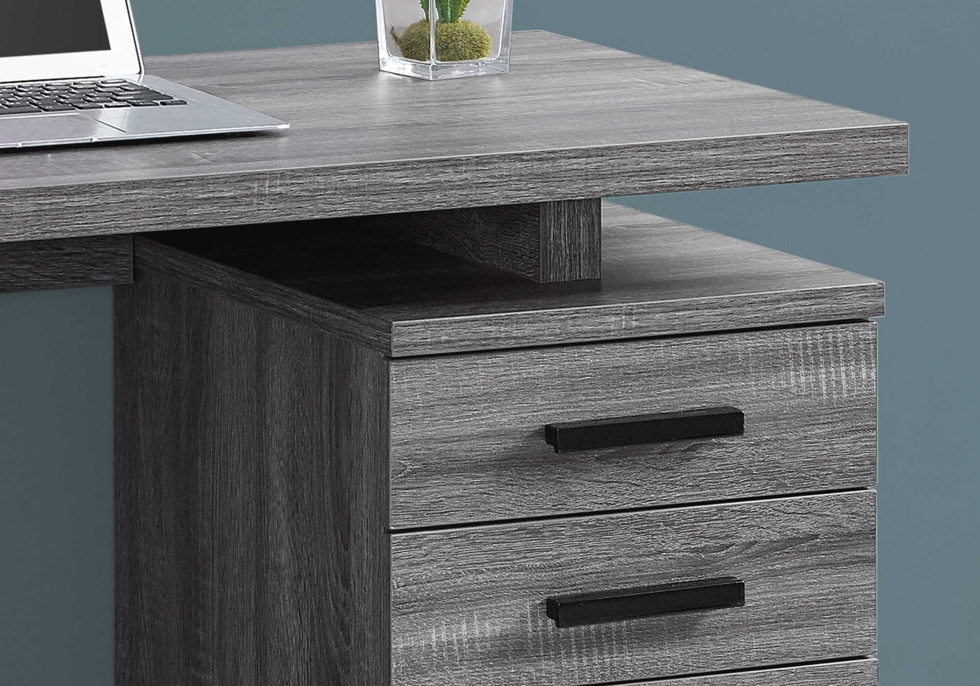 COMPUTER DESK - 48"L / GREY-BLACK LEFT OR RIGHT FACING