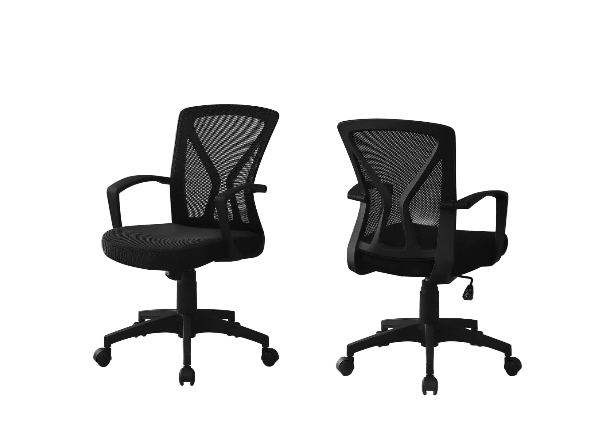 CHAISE DE BUREAU - NOIRE / BASE NOIRE SUR ROULETTES