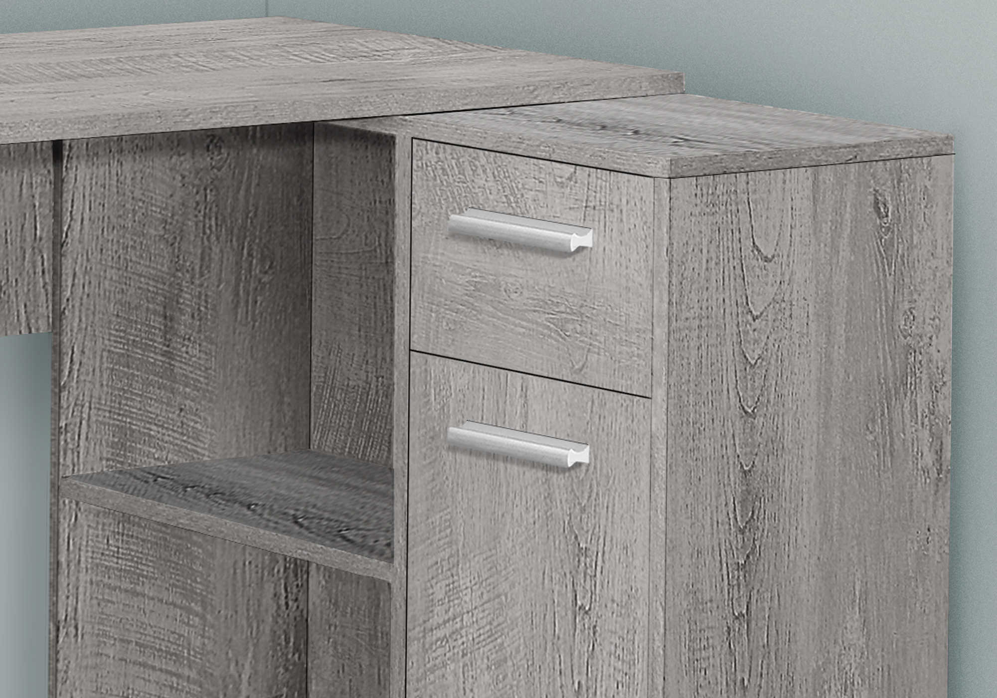 COMPUTER DESK - 46"L / INDUSTRIAL GREY / STORAGE CABINET