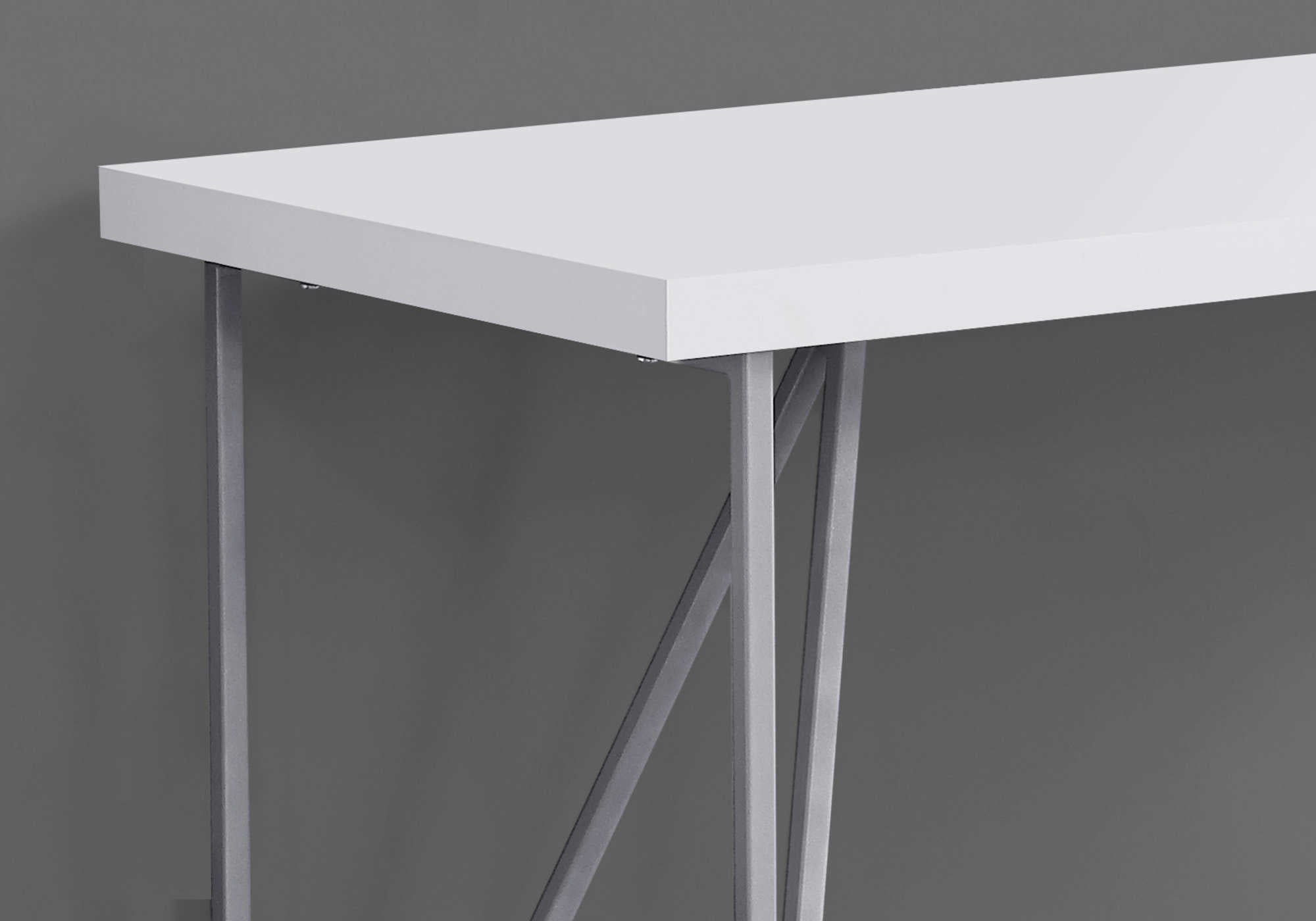 COMPUTER DESK - 48"L / WHITE / SILVER METAL