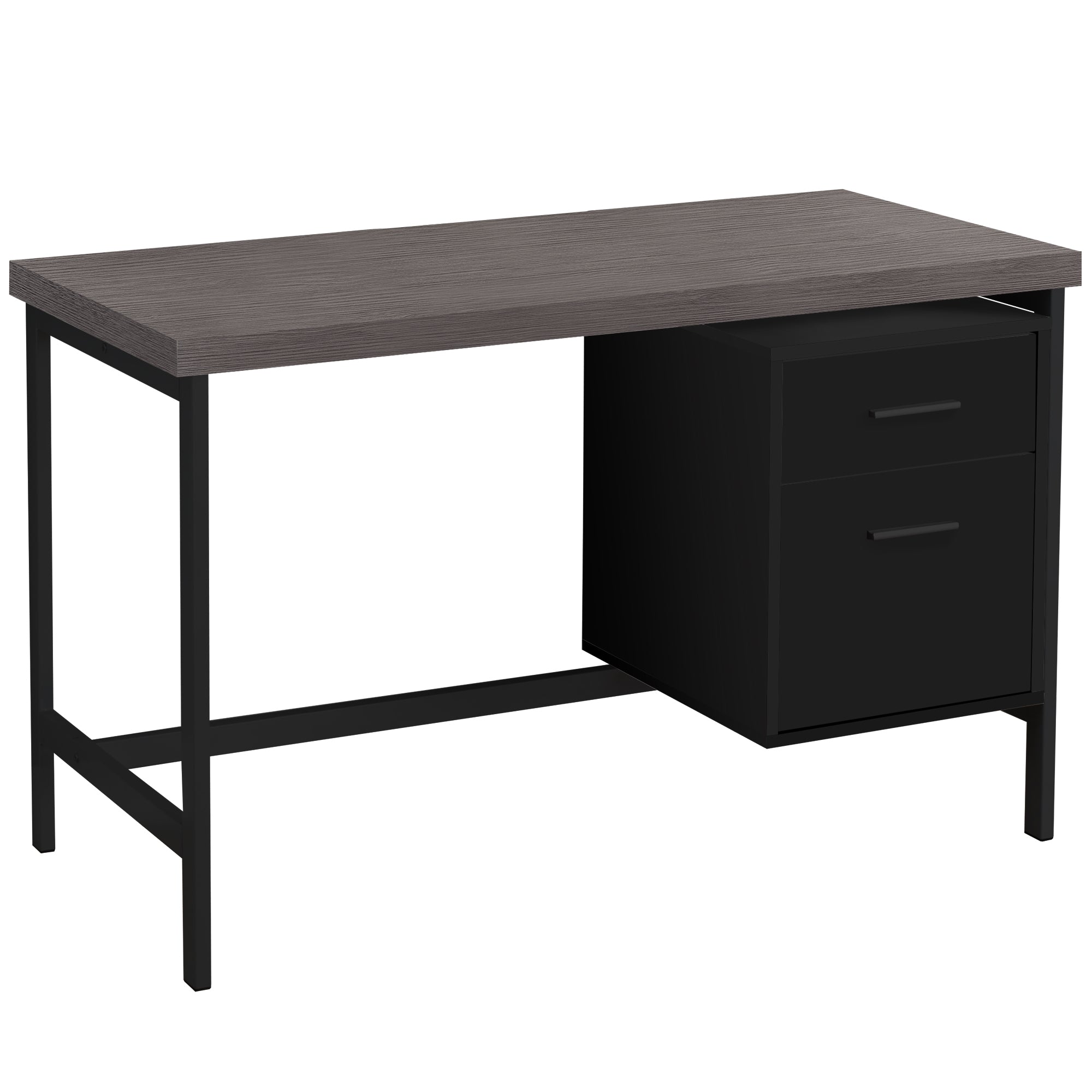BUREAU D'ORDINATEUR - 48"L / BLANC / MÉTAL ARGENTÉ