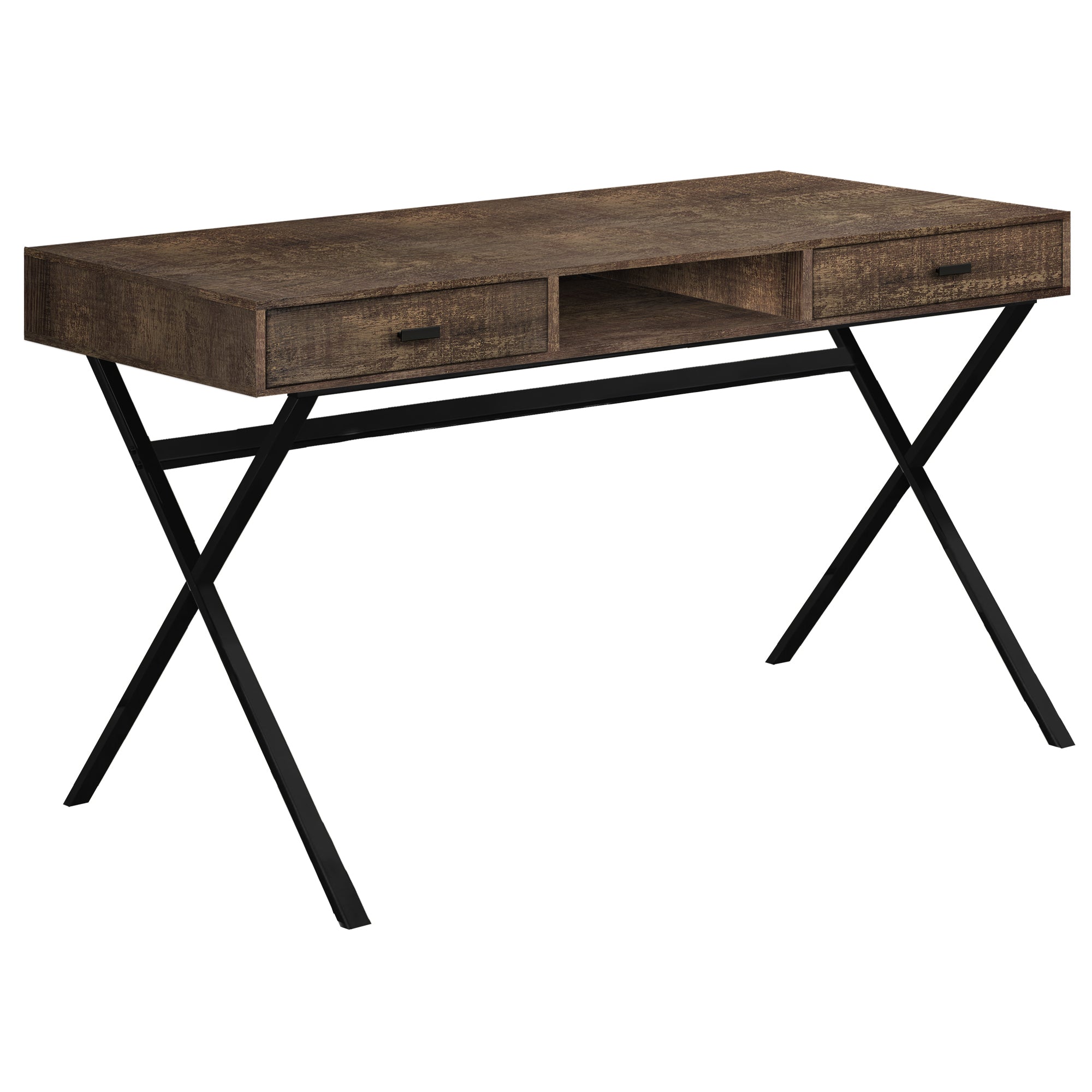 COMPUTER DESK - 48"L / ESPRESSO / GOLD METAL