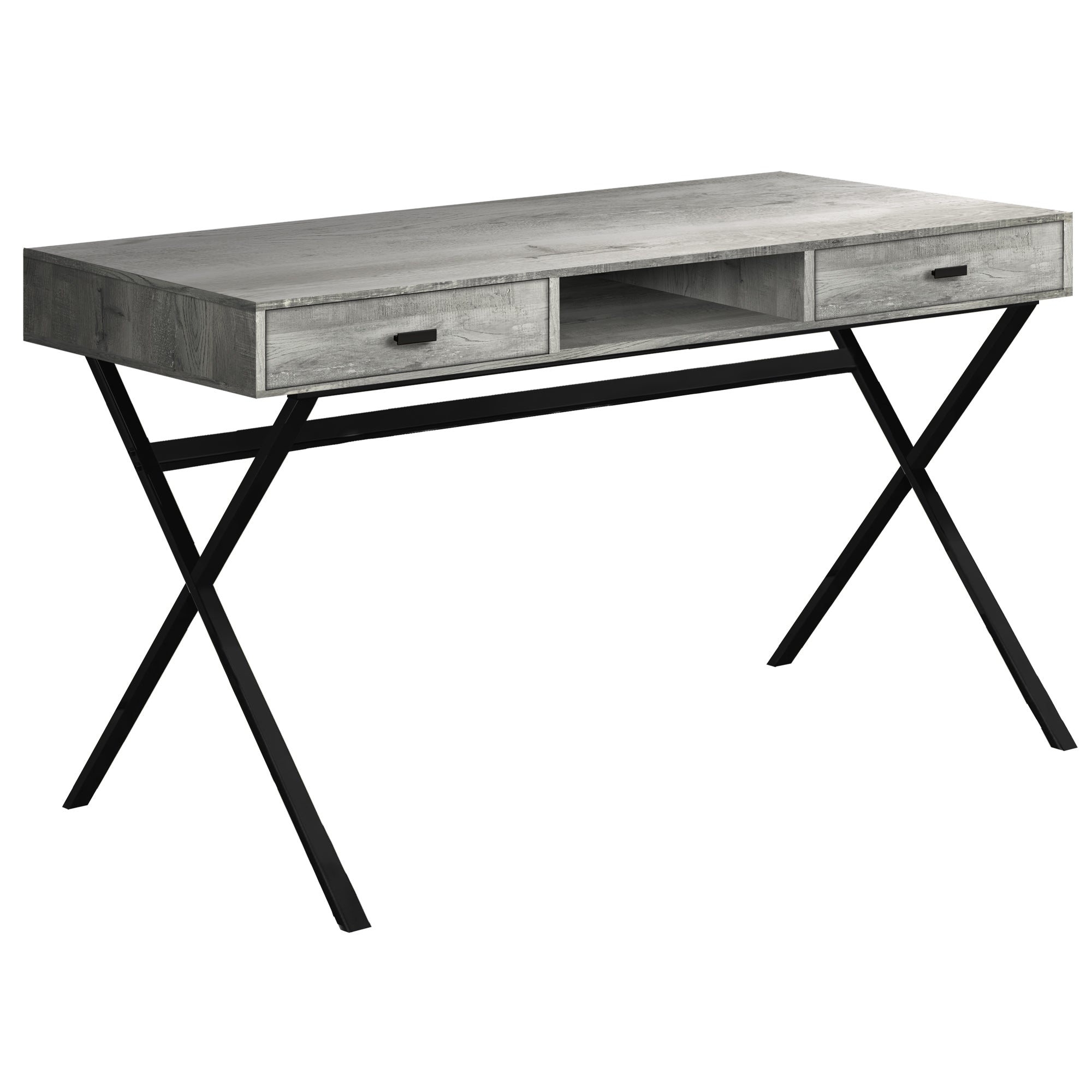 COMPUTER DESK - 48"L / ESPRESSO / GOLD METAL
